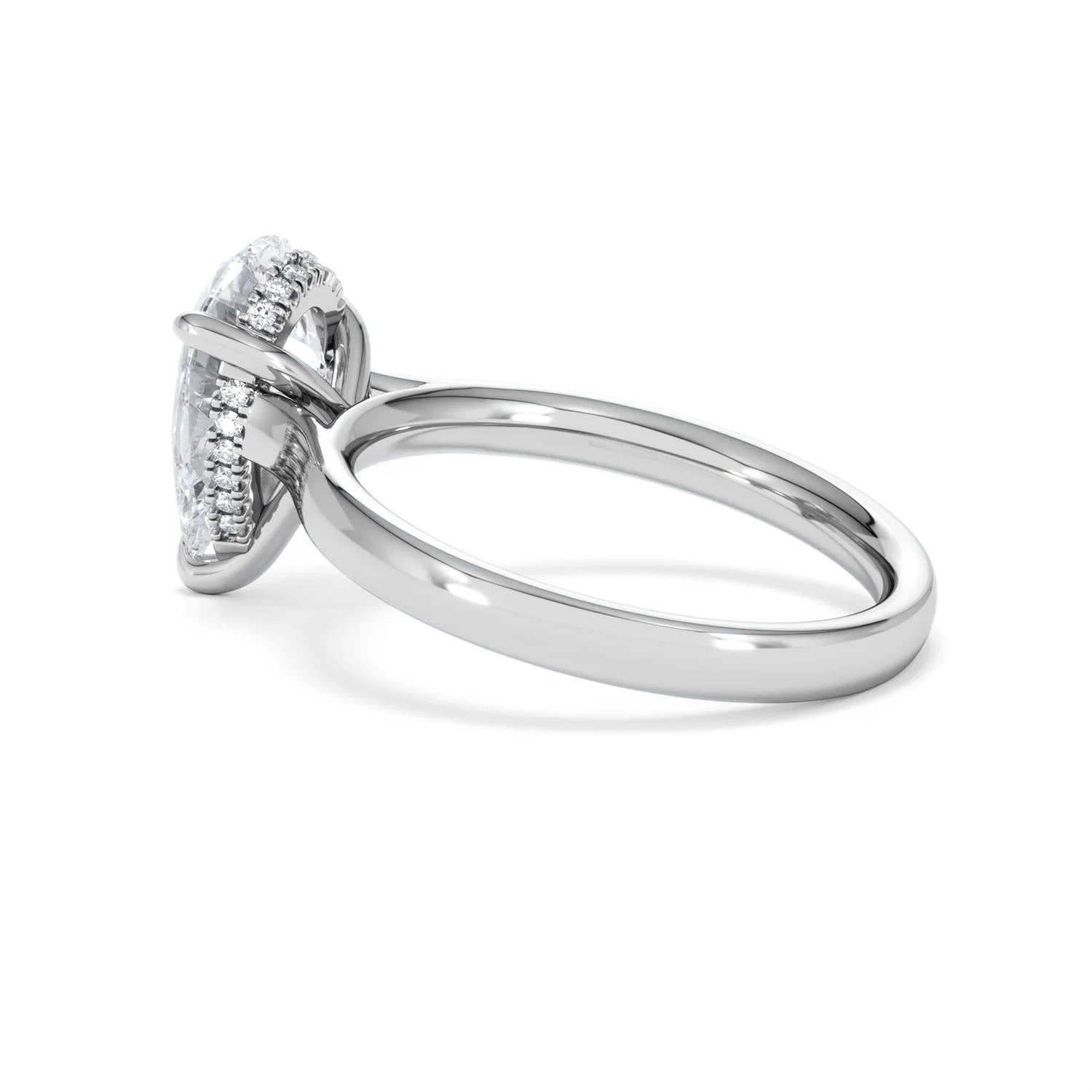 Amora Pear 2.09ct Hidden Halo Lab Diamond Engagement Ring F/VS Set in 18K White Gold - Image 62