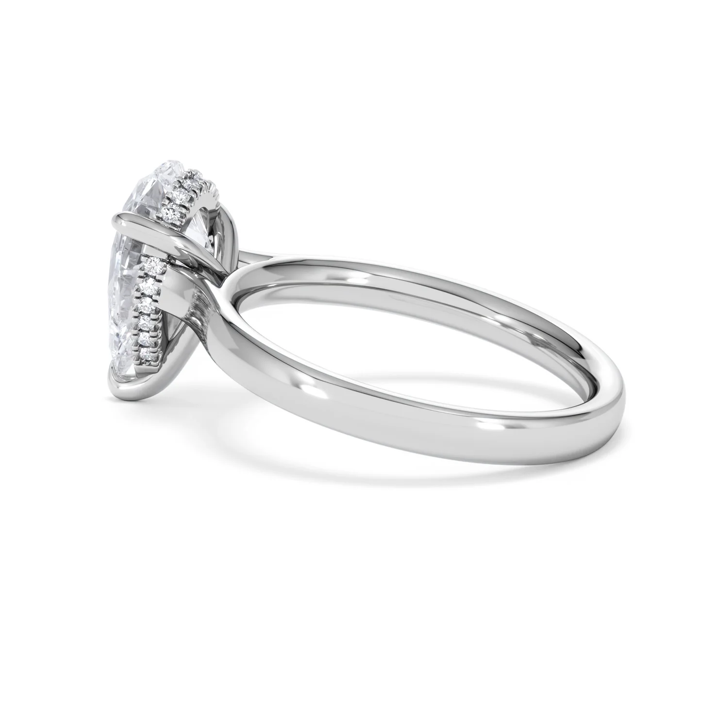 Amora Pear 2.09ct Hidden Halo Lab Diamond Engagement Ring F/VS Set in 18K White Gold - Image 63