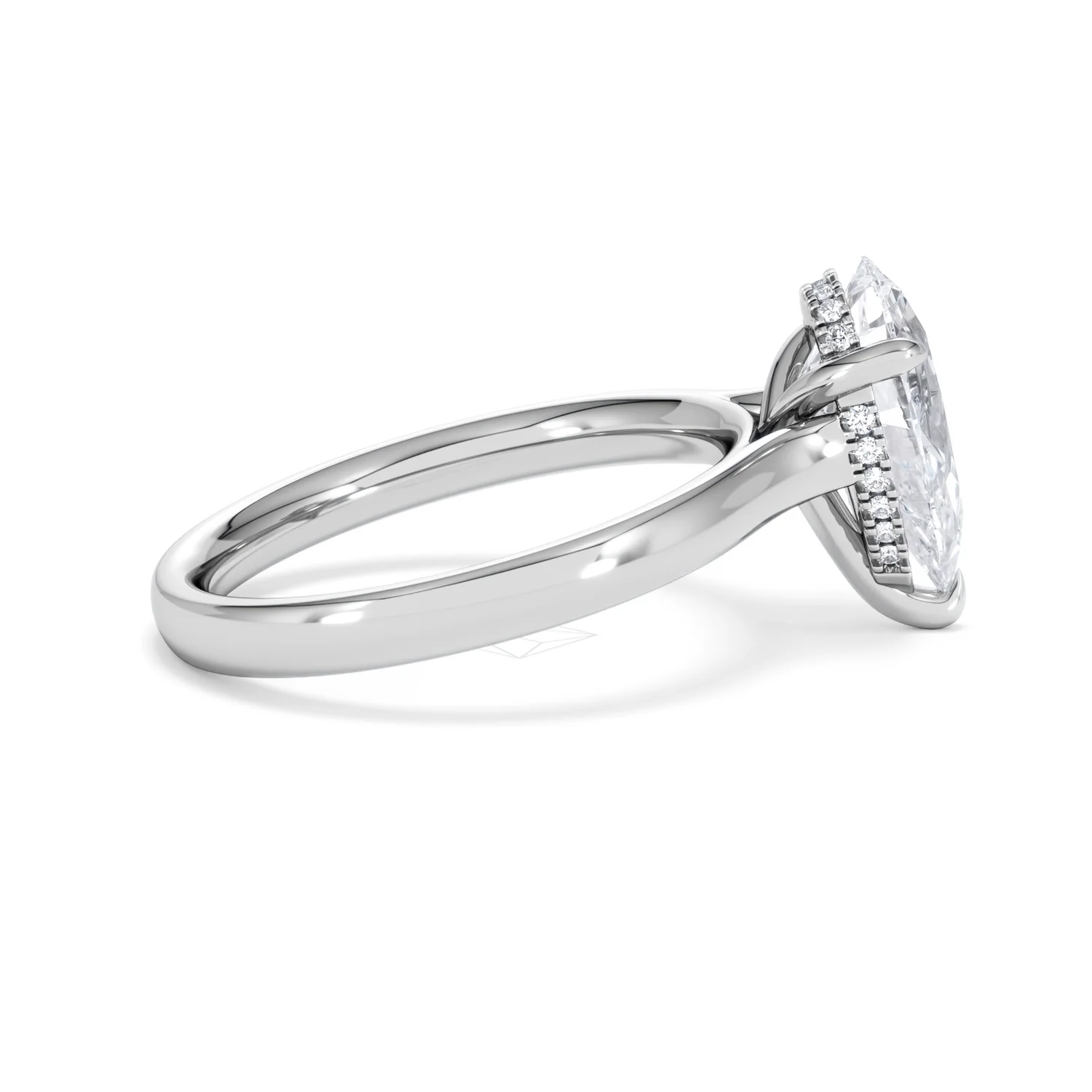 Amora Pear 2.09ct Hidden Halo Lab Diamond Engagement Ring F/VS Set in Platinum - Image 29