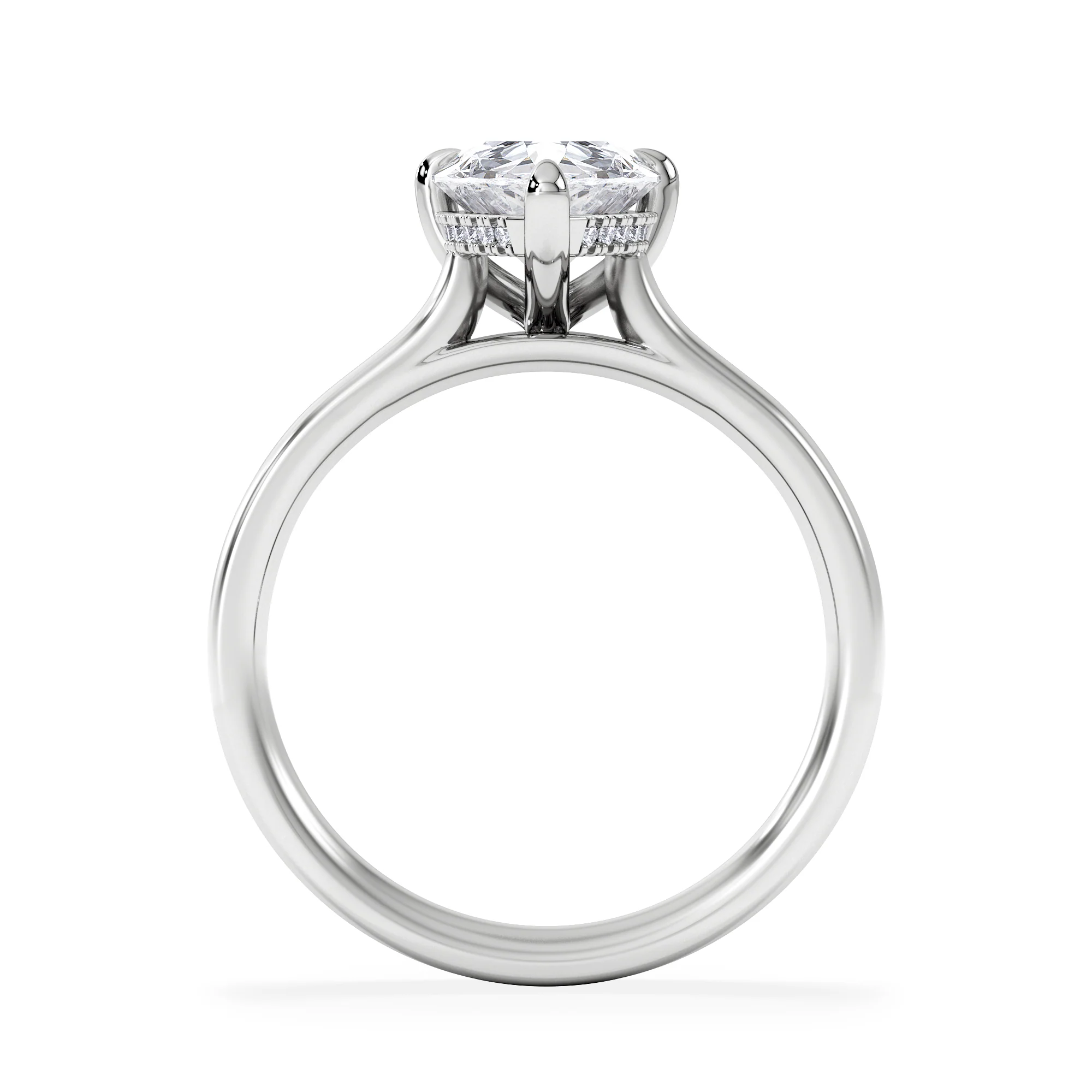 Amora Pear 2.09ct Hidden Halo Lab Diamond Engagement Ring F/VS Set in Platinum - Image 3