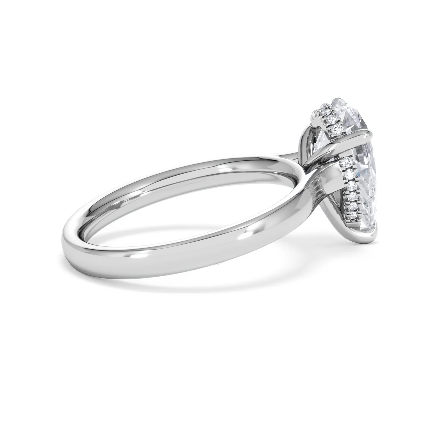 Amora Pear 2.09ct Hidden Halo Lab Diamond Engagement Ring F/VS Set in Platinum - Image 32