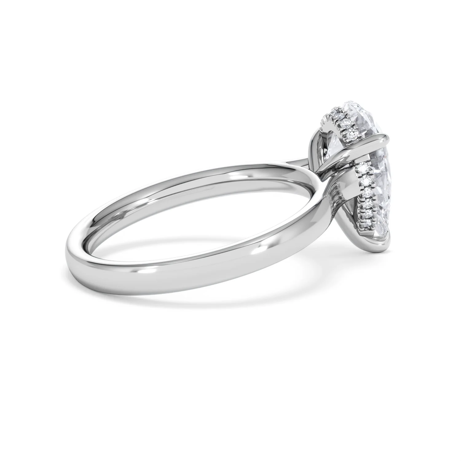 Amora Pear 2.09ct Hidden Halo Lab Diamond Engagement Ring F/VS Set in Platinum - Image 33