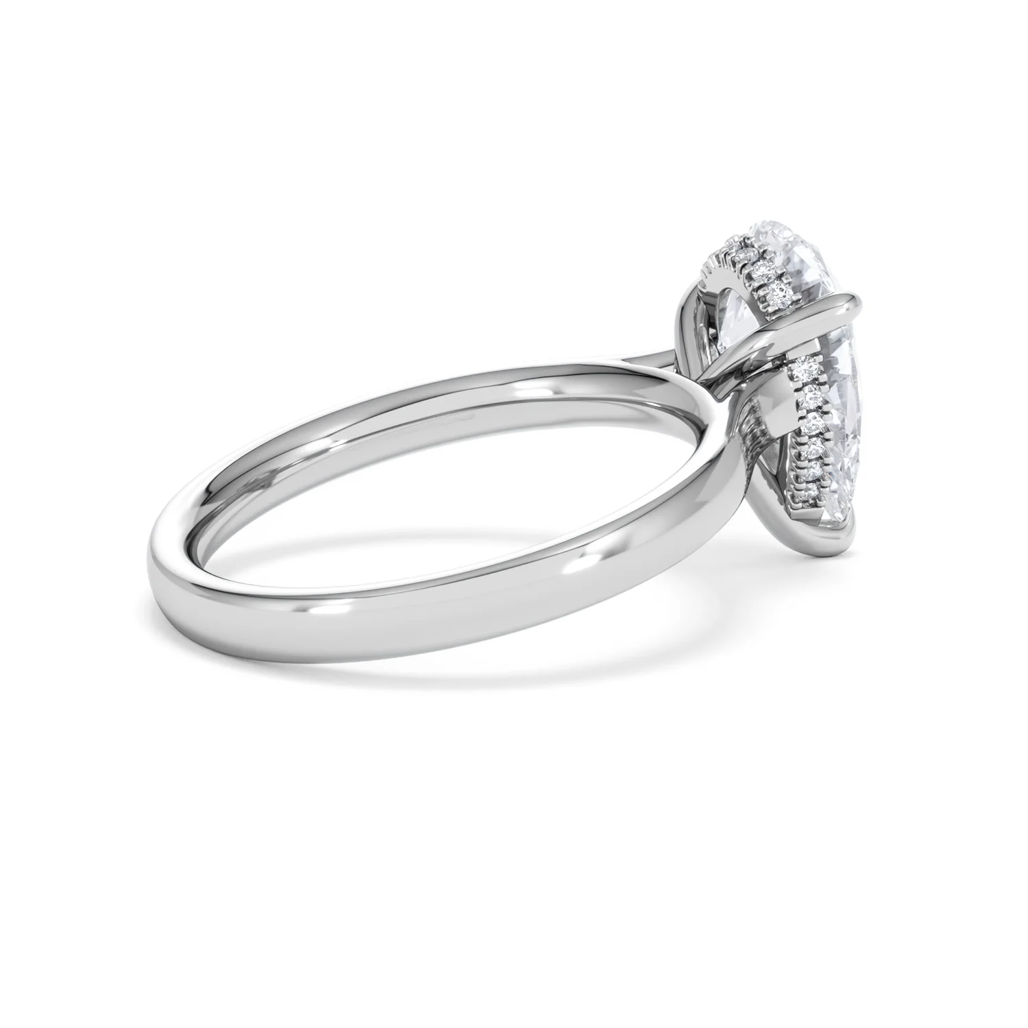 Amora Pear 2.09ct Hidden Halo Lab Diamond Engagement Ring F/VS Set in Platinum - Image 34
