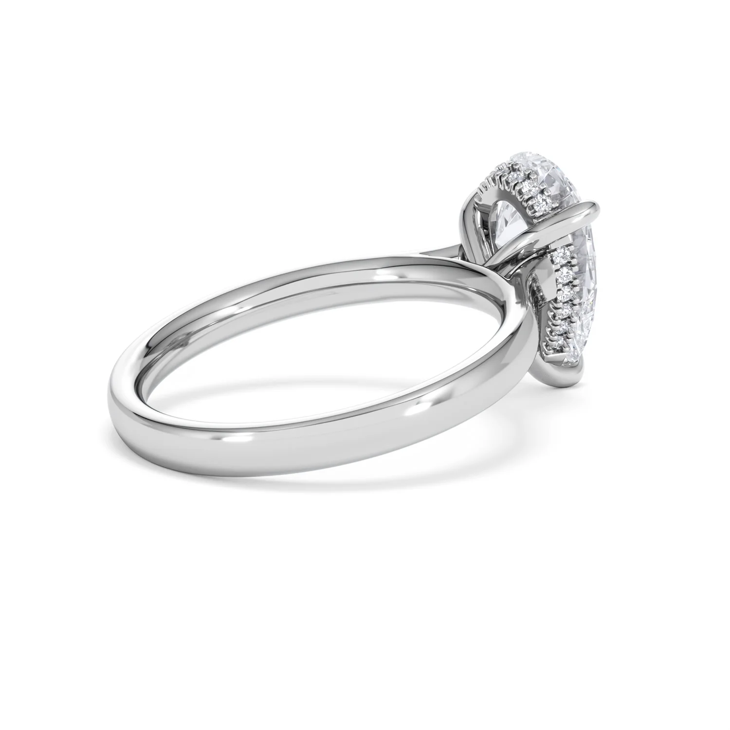 Amora Pear 2.09ct Hidden Halo Lab Diamond Engagement Ring F/VS Set in Platinum - Image 36