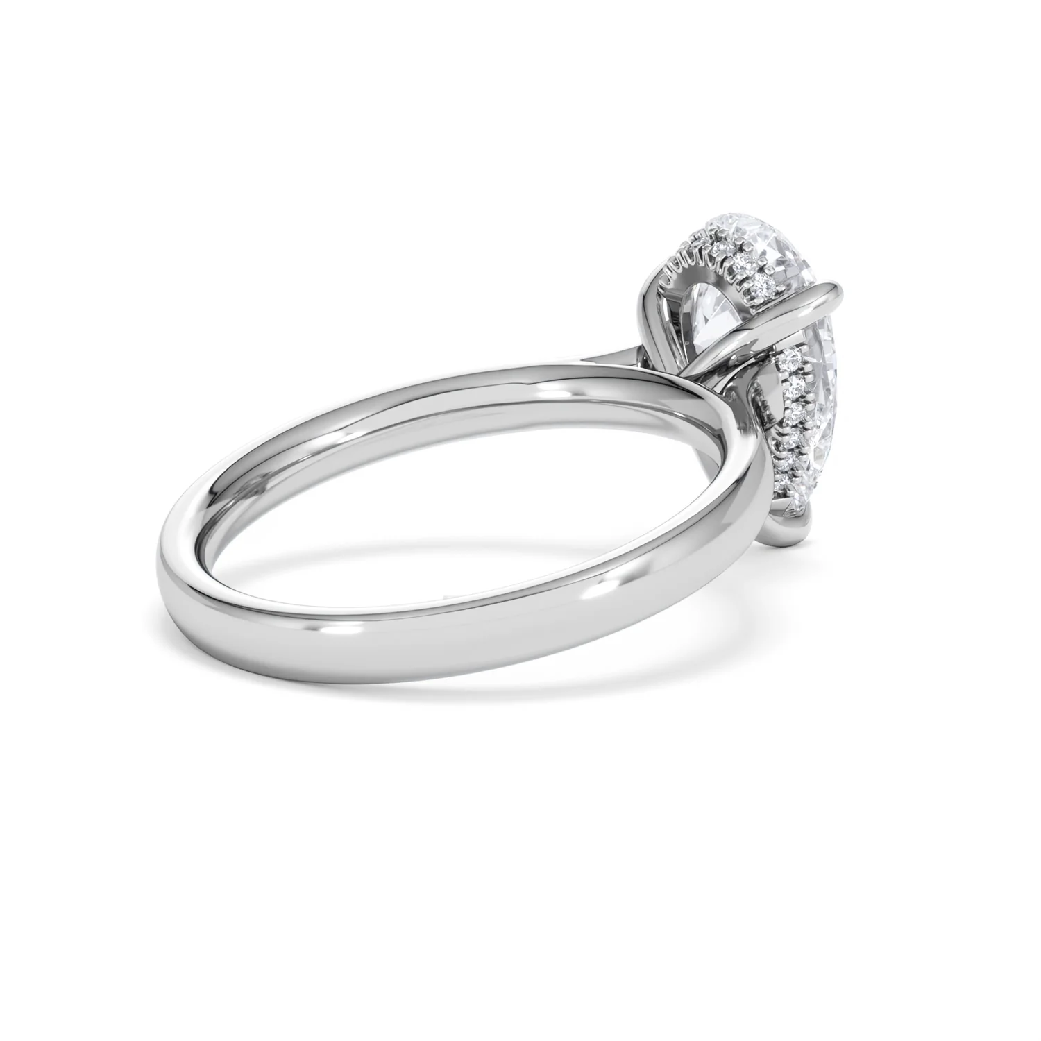 Amora Pear 2.09ct Hidden Halo Lab Diamond Engagement Ring F/VS Set in Platinum - Image 37