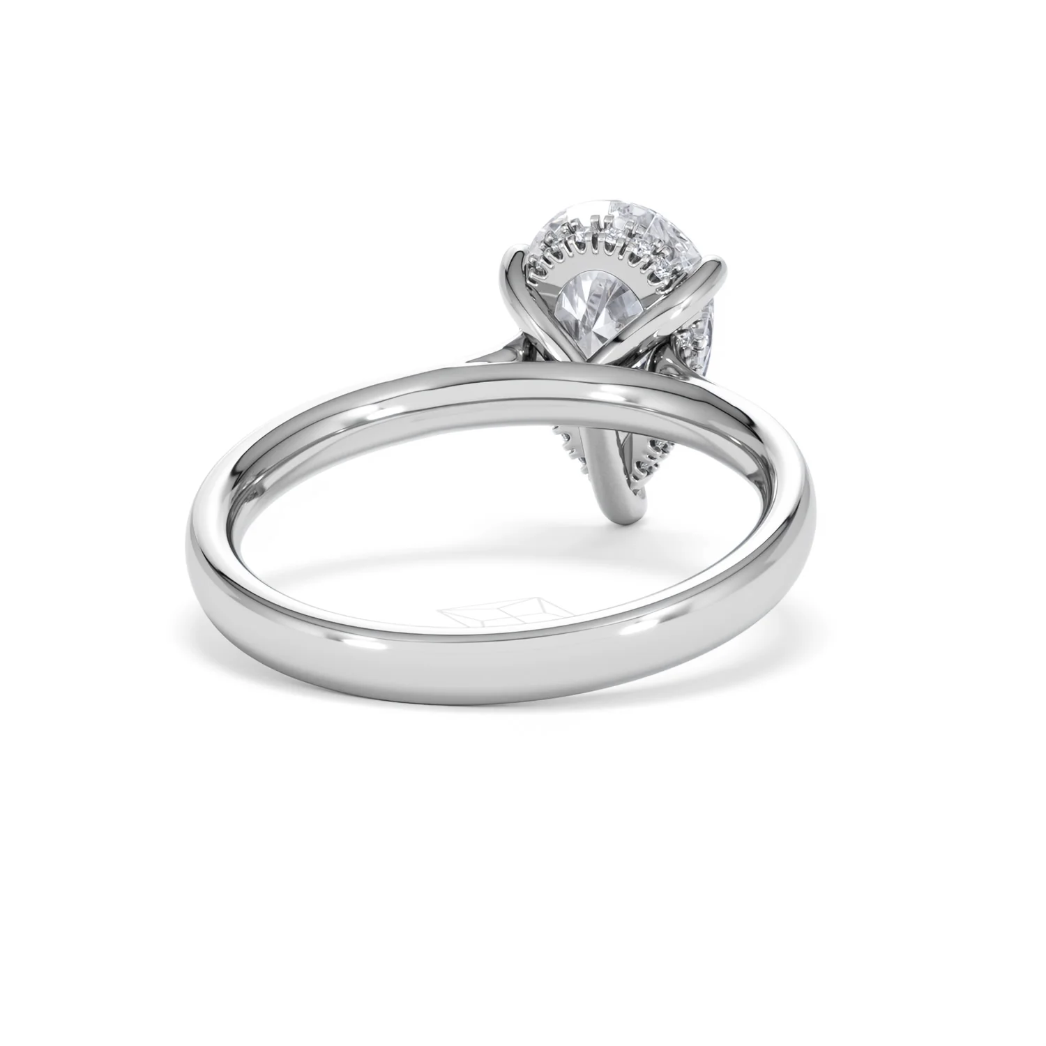 Amora Pear 2.09ct Hidden Halo Lab Diamond Engagement Ring F/VS Set in Platinum - Image 44