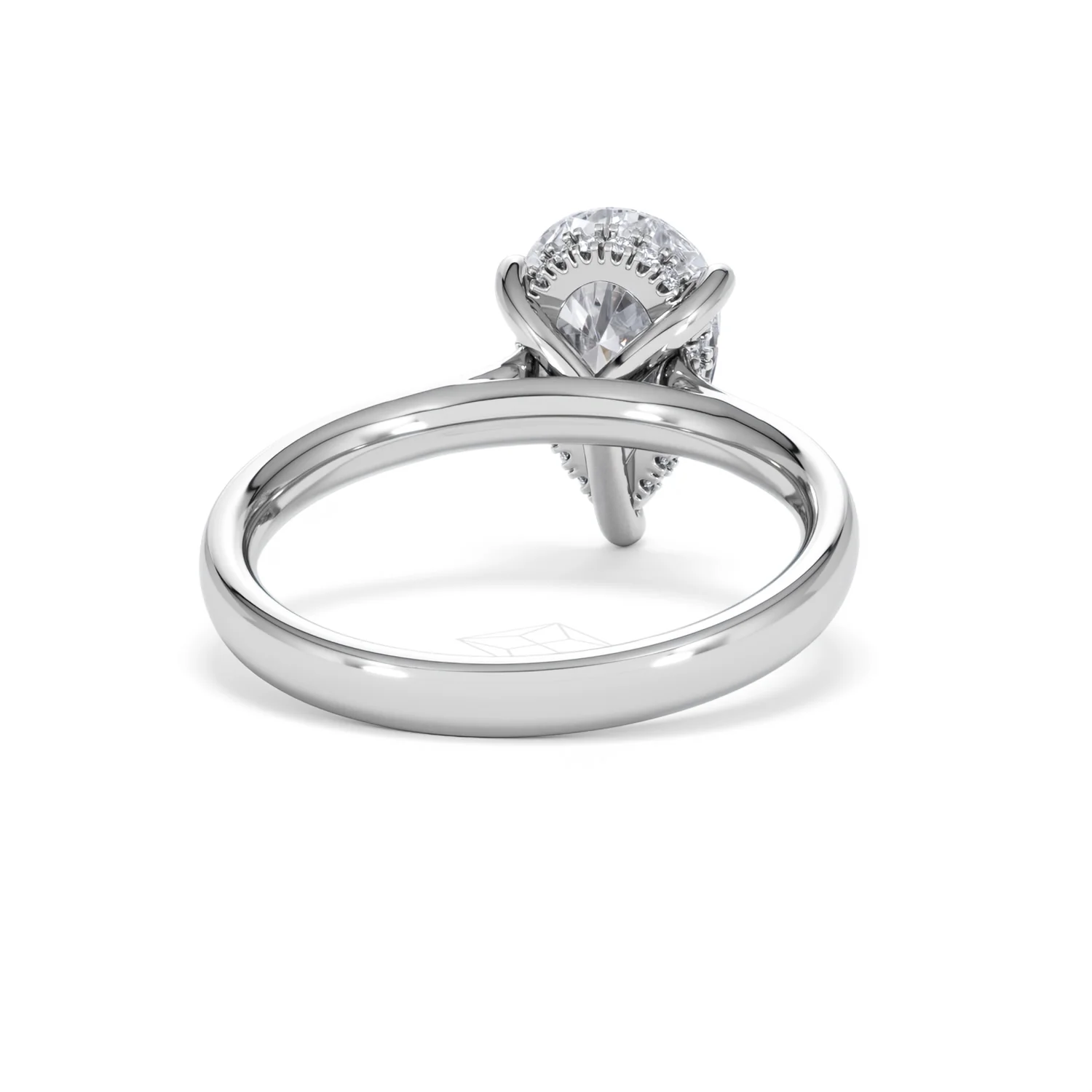 Amora Pear 2.09ct Hidden Halo Lab Diamond Engagement Ring F/VS Set in Platinum - Image 45