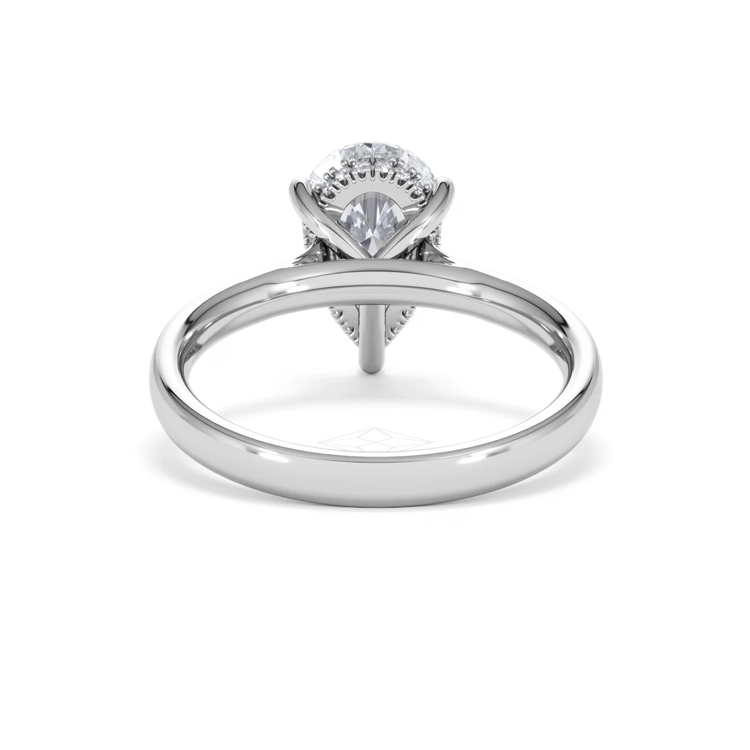 Amora Pear 2.09ct Hidden Halo Lab Diamond Engagement Ring F/VS Set in Platinum - Image 48
