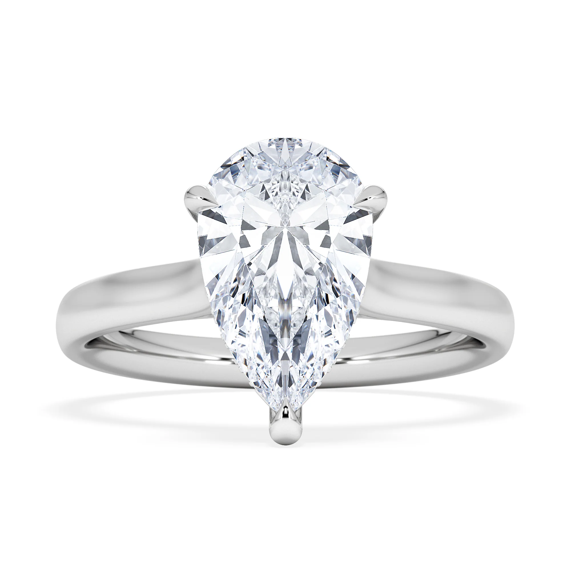 Amora Pear 2.09ct Hidden Halo Lab Diamond Engagement Ring F/VS Set in Platinum - Image 6