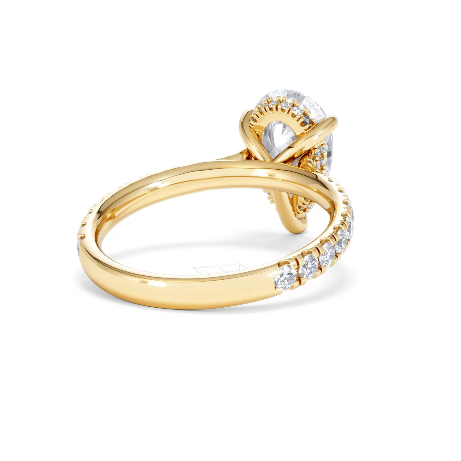 Amora Pear 2.55ct Hidden Halo Lab Diamond Engagement Ring With Side Stones Set in 18K Gold - Image 43