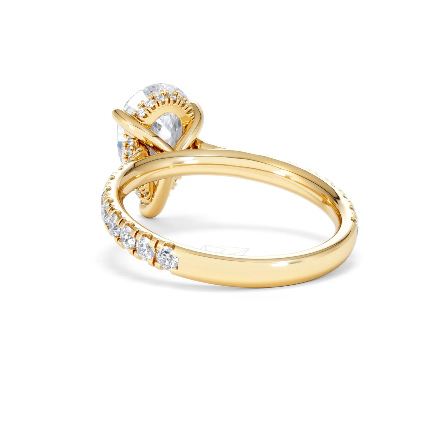 Amora Pear 2.55ct Hidden Halo Lab Diamond Engagement Ring With Side Stones Set in 18K Gold - Image 55