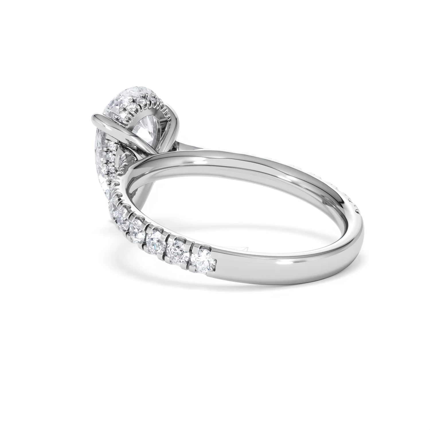 Amora Pear 2.55ct Hidden Halo Lab Diamond Engagement Ring With Side Stones Set in 18K Platinum - Image 57