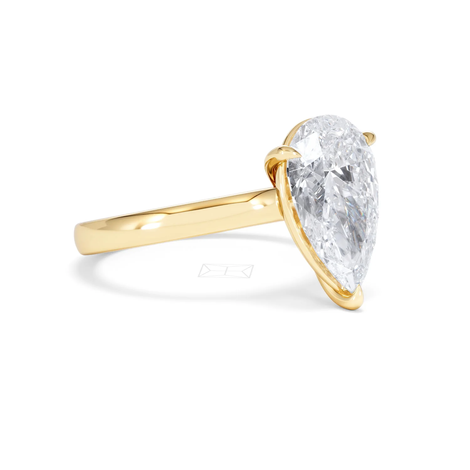 Amora Pear 3.00ct Lab Diamond Engagement Ring G/VS Set in 18K Gold - Image 17