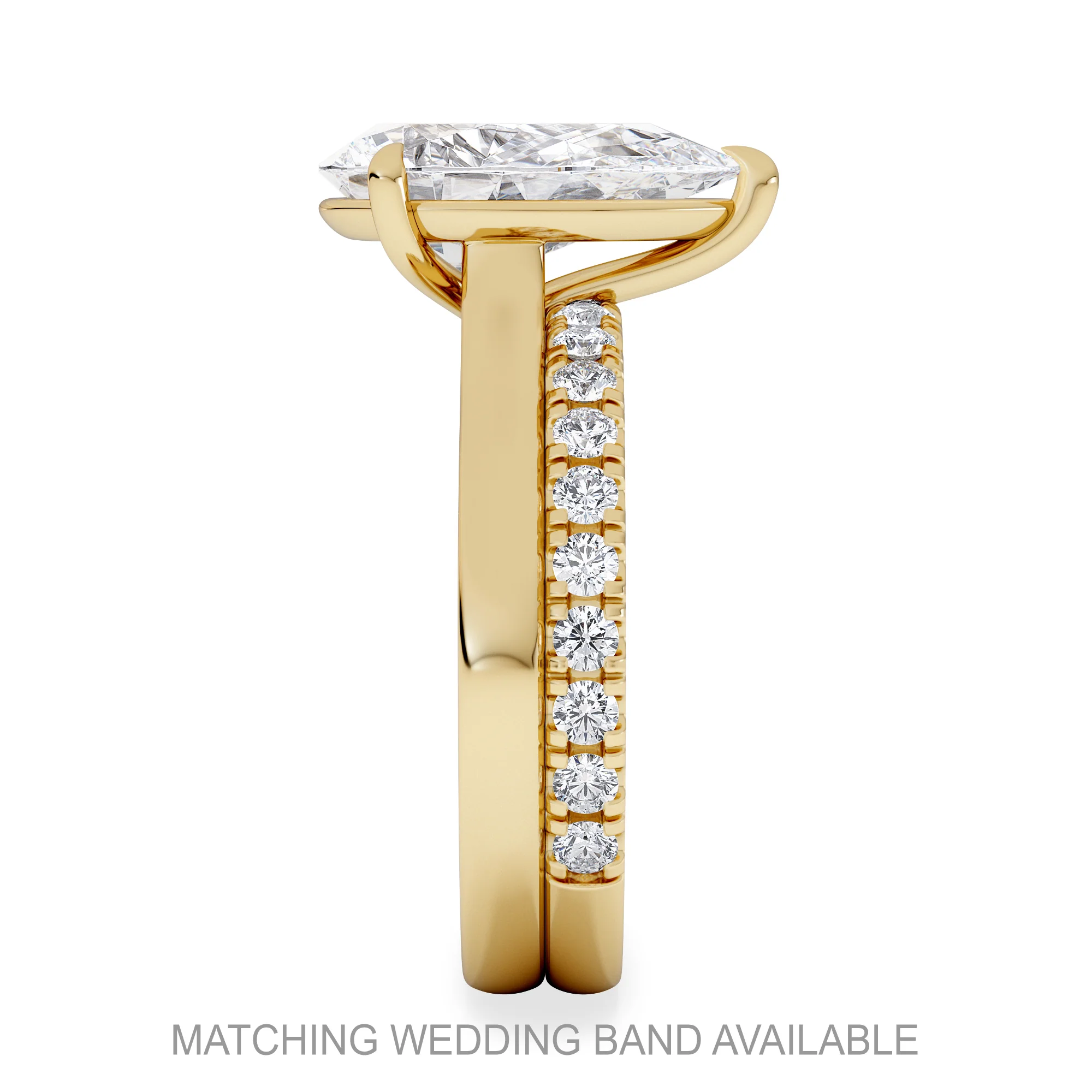 Amora Pear 3.00ct Lab Diamond Engagement Ring G/VS Set in 18K Gold - Image 5