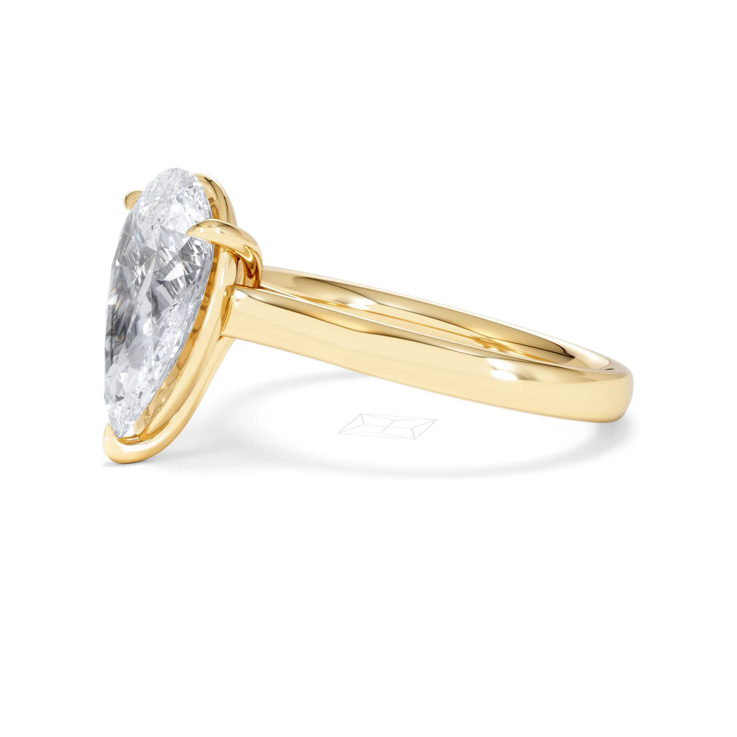 Amora Pear 3.00ct Lab Diamond Engagement Ring G/VS Set in 18K Gold - Image 74