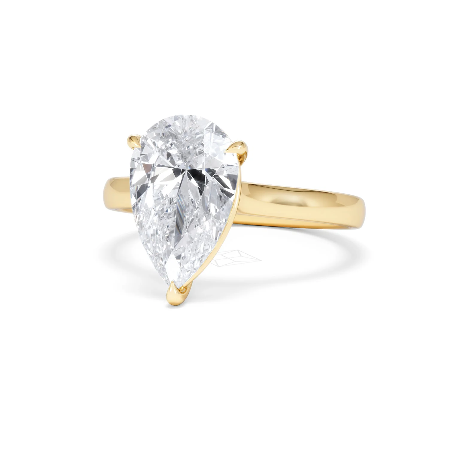 Amora Pear 3.00ct Lab Diamond Engagement Ring G/VS Set in 18K Gold - Image 84