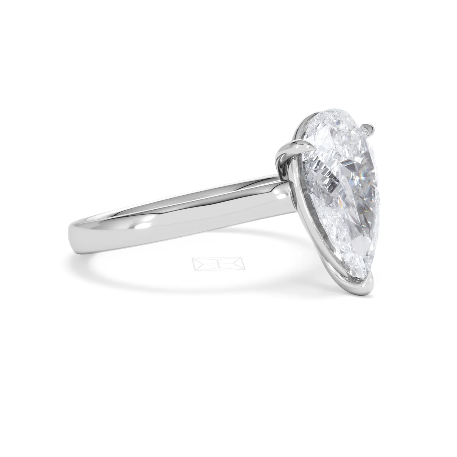 Amora Pear 3.00ct Lab Diamond Engagement Ring G/VS Set in 18K White Gold - Image 19