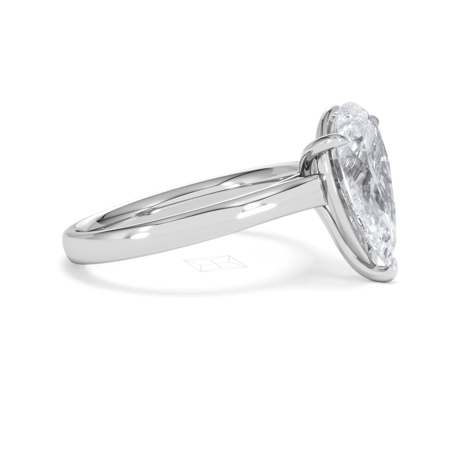 Amora Pear 3.00ct Lab Diamond Engagement Ring G/VS Set in 18K White Gold - Image 23