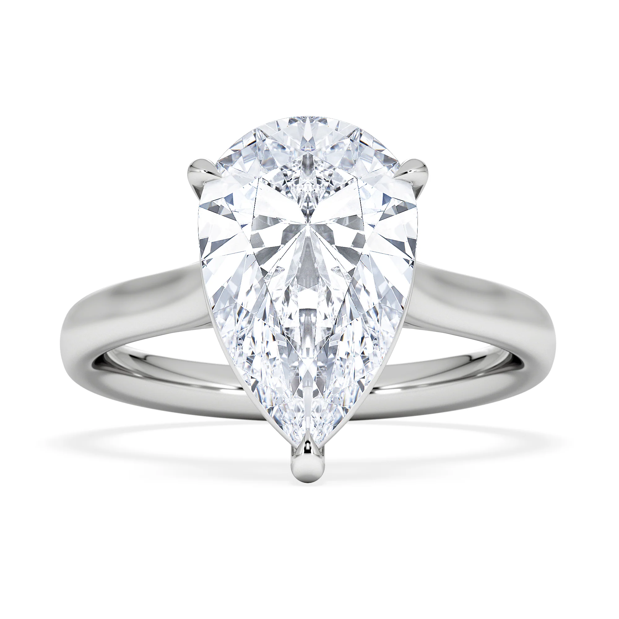 Amora Pear 3.00ct Lab Diamond Engagement Ring G/VS Set in 18K White Gold - Image 6