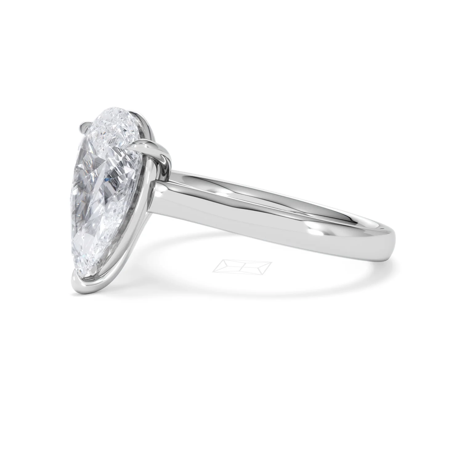 Amora Pear 3.00ct Lab Diamond Engagement Ring G/VS Set in 18K White Gold - Image 75