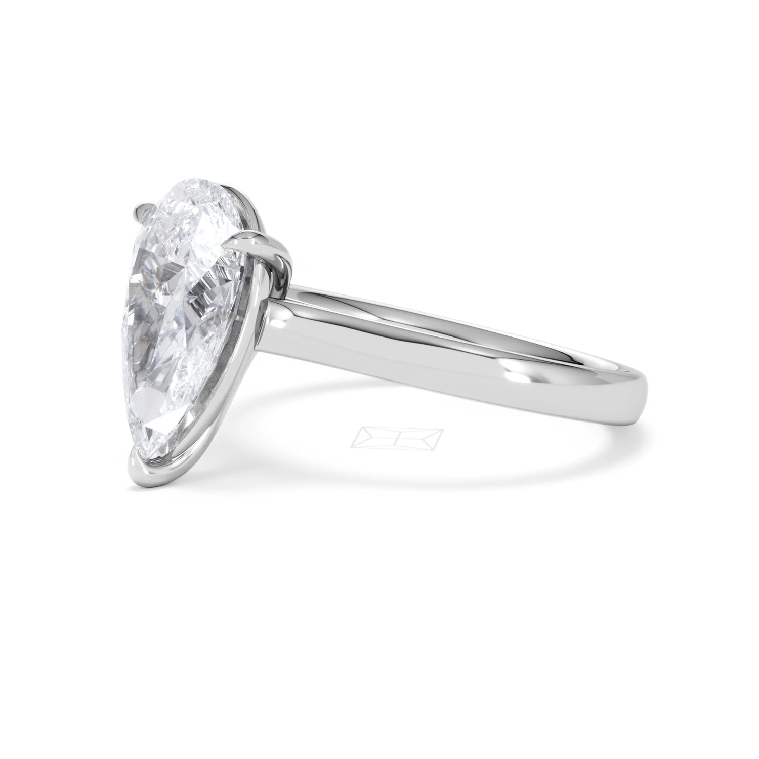 Amora Pear 3.00ct Lab Diamond Engagement Ring G/VS Set in 18K White Gold - Image 76