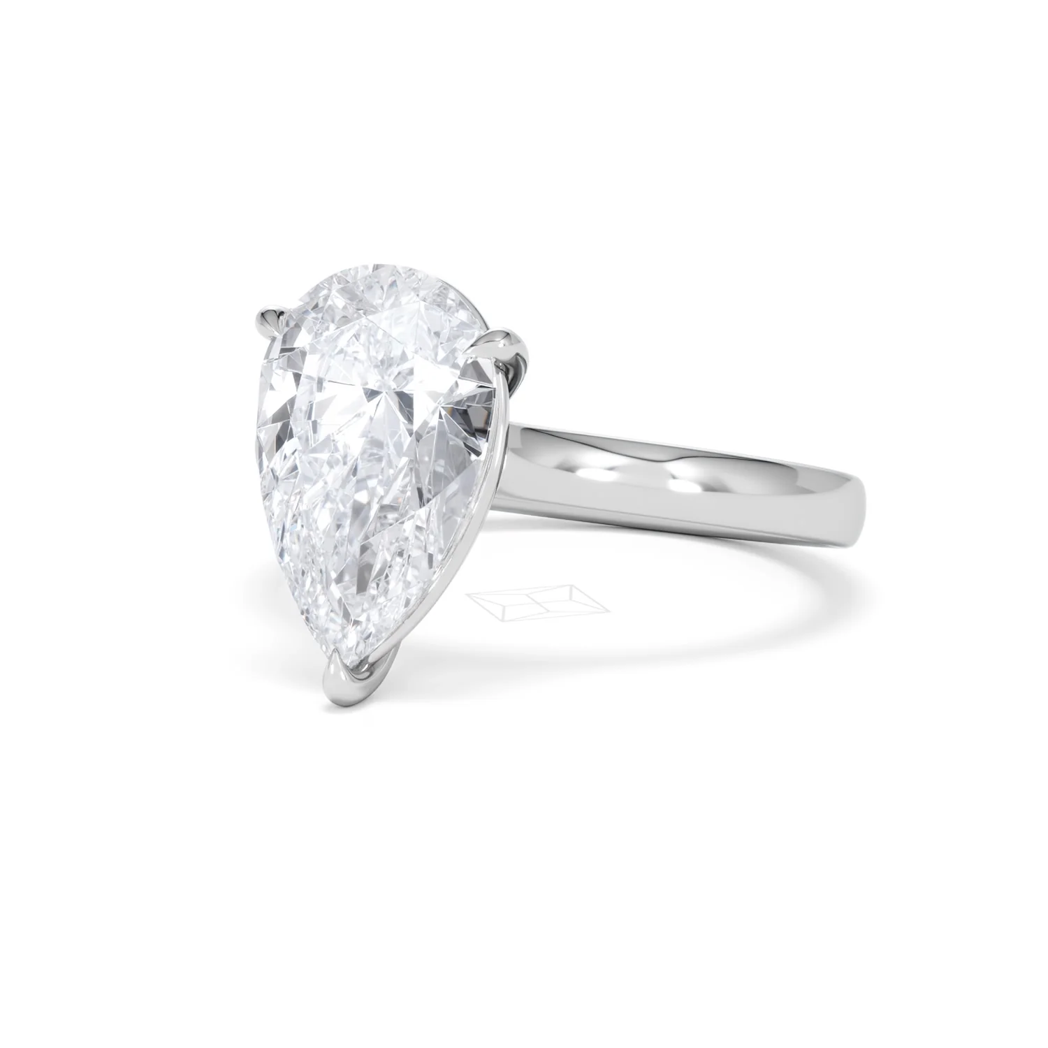 Amora Pear 3.00ct Lab Diamond Engagement Ring G/VS Set in 18K White Gold - Image 82