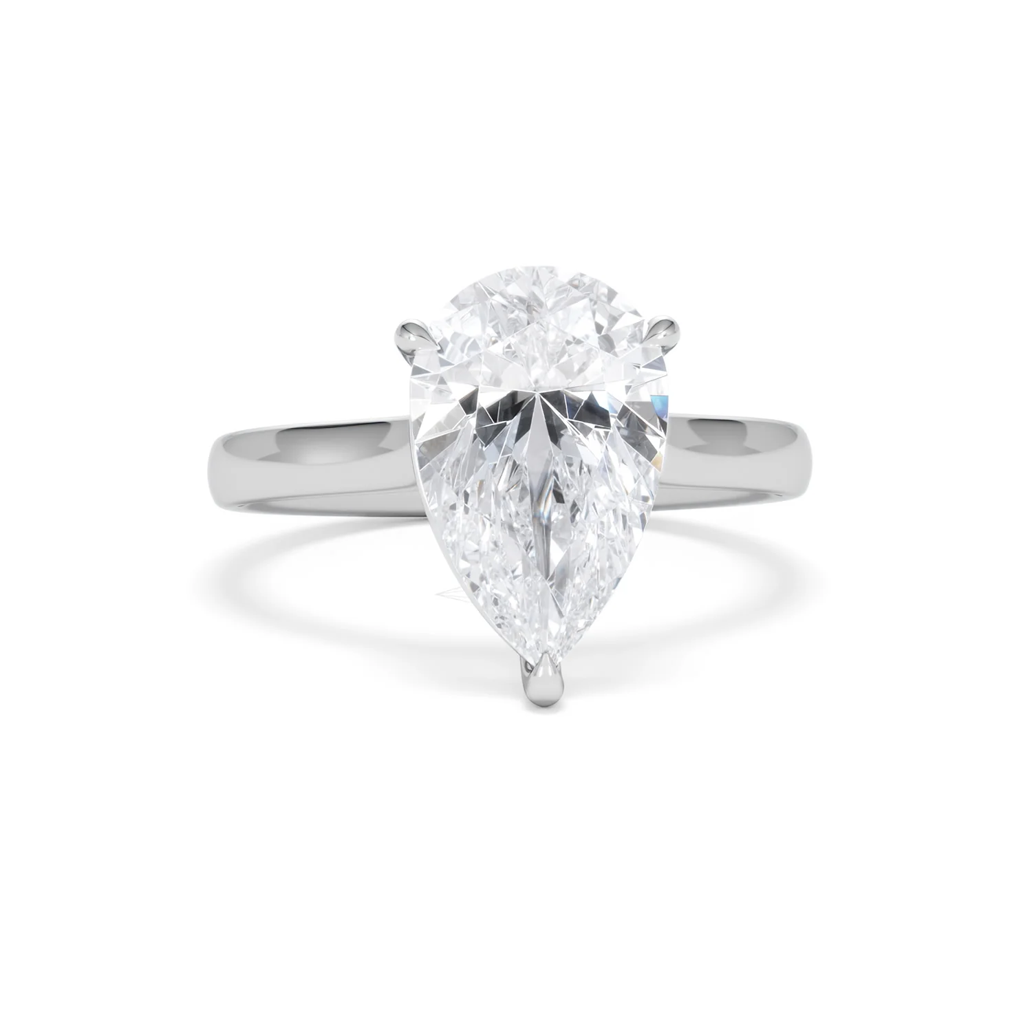 Amora Pear 3.00ct Lab Diamond Engagement Ring G/VS Set in 18K White Gold - Image 9