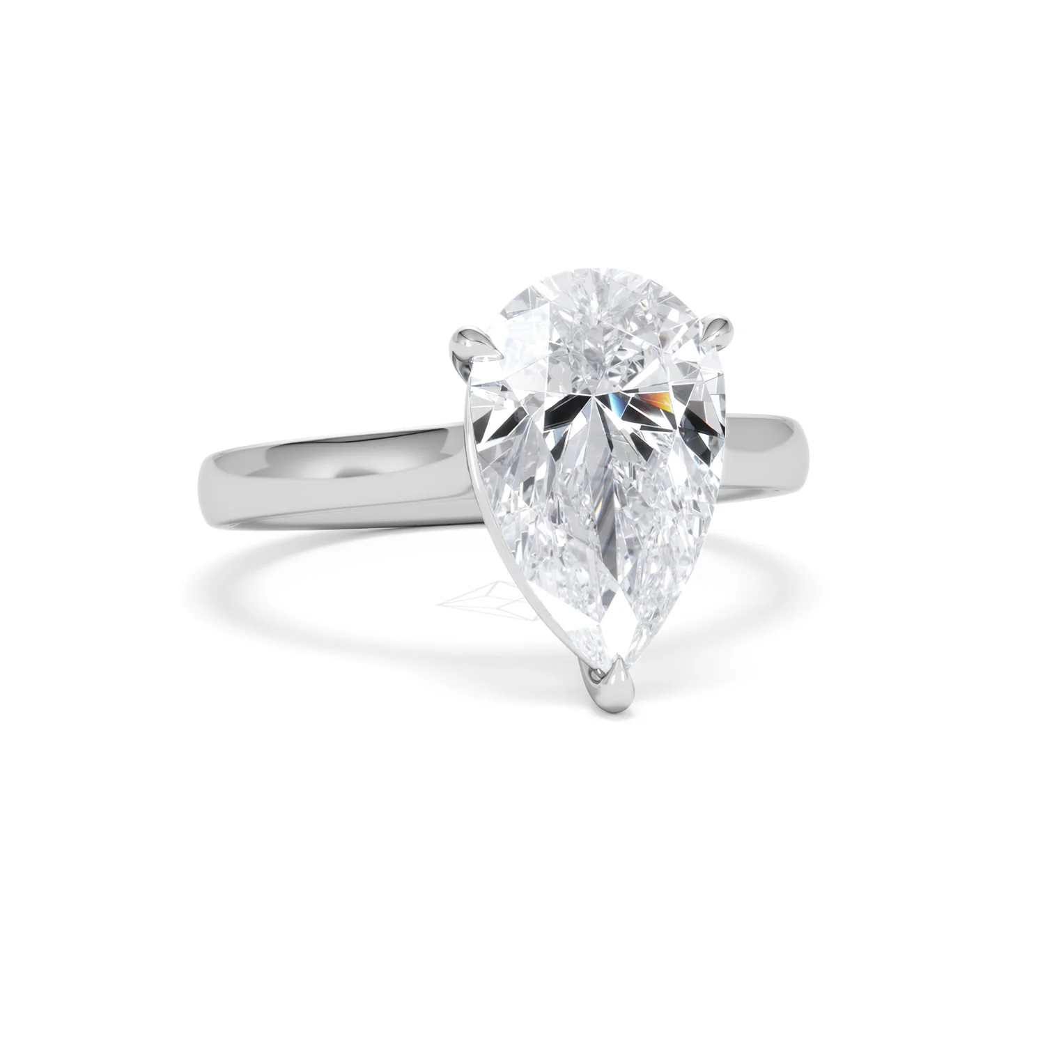 Amora Pear 3.00ct Lab Diamond Engagement Ring G/VS Set in Platinum - Image 11