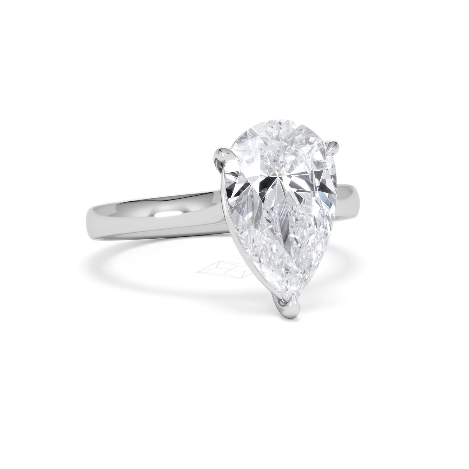 Amora Pear 3.00ct Lab Diamond Engagement Ring G/VS Set in Platinum - Image 12