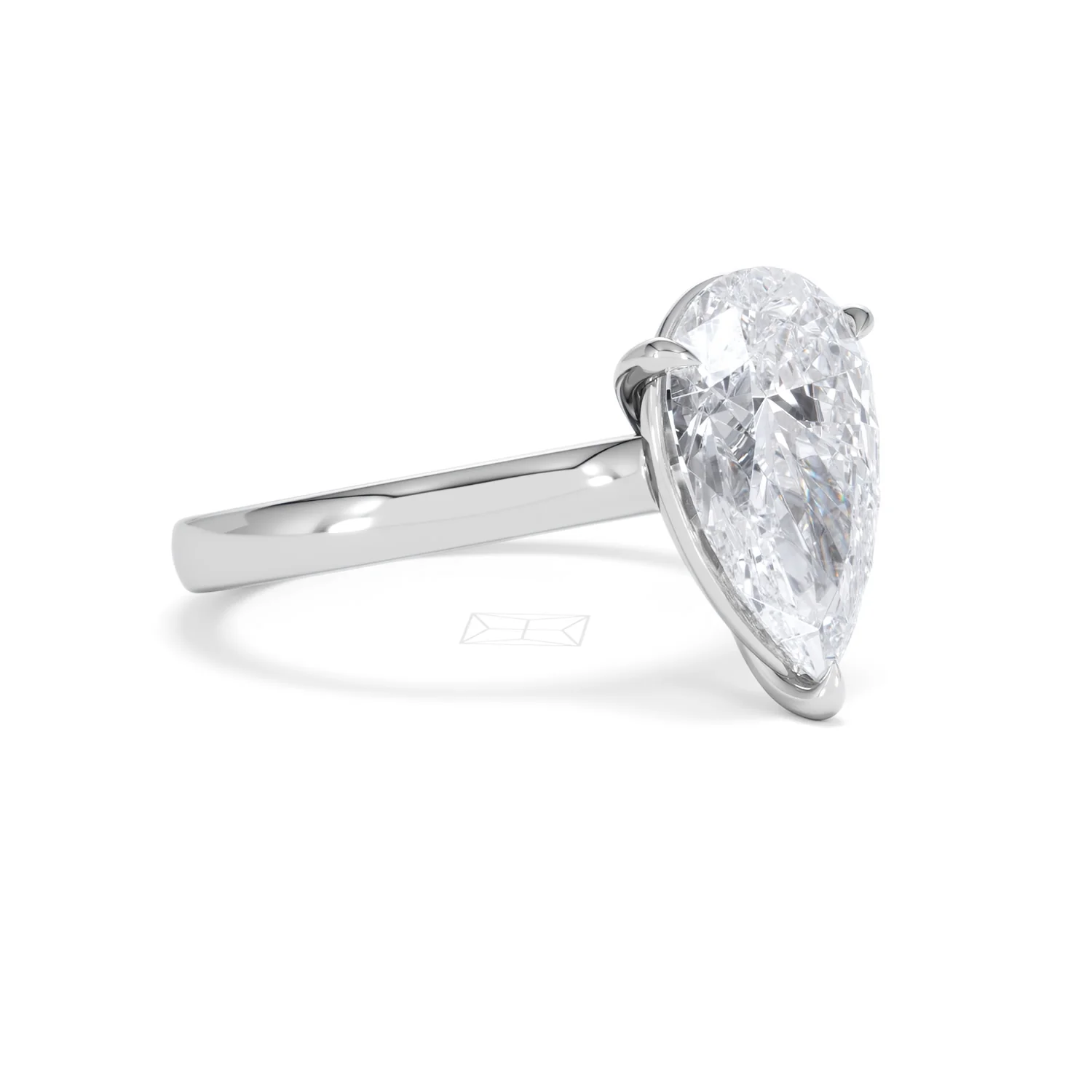 Amora Pear 3.00ct Lab Diamond Engagement Ring G/VS Set in Platinum - Image 17