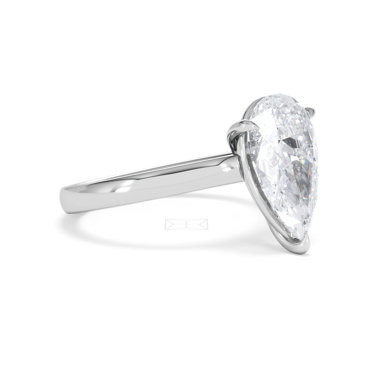 Amora Pear 3.00ct Lab Diamond Engagement Ring G/VS Set in Platinum - Image 18