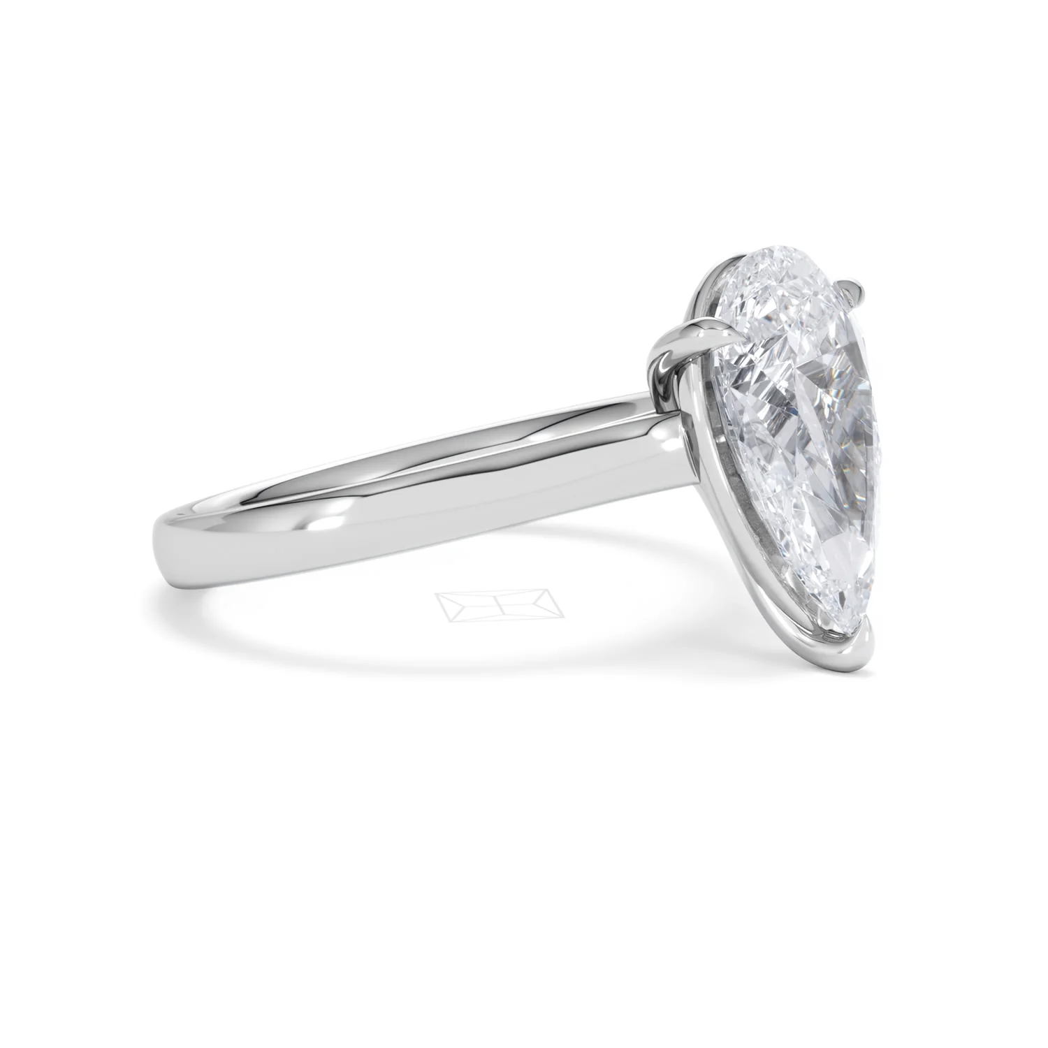 Amora Pear 3.00ct Lab Diamond Engagement Ring G/VS Set in Platinum - Image 20