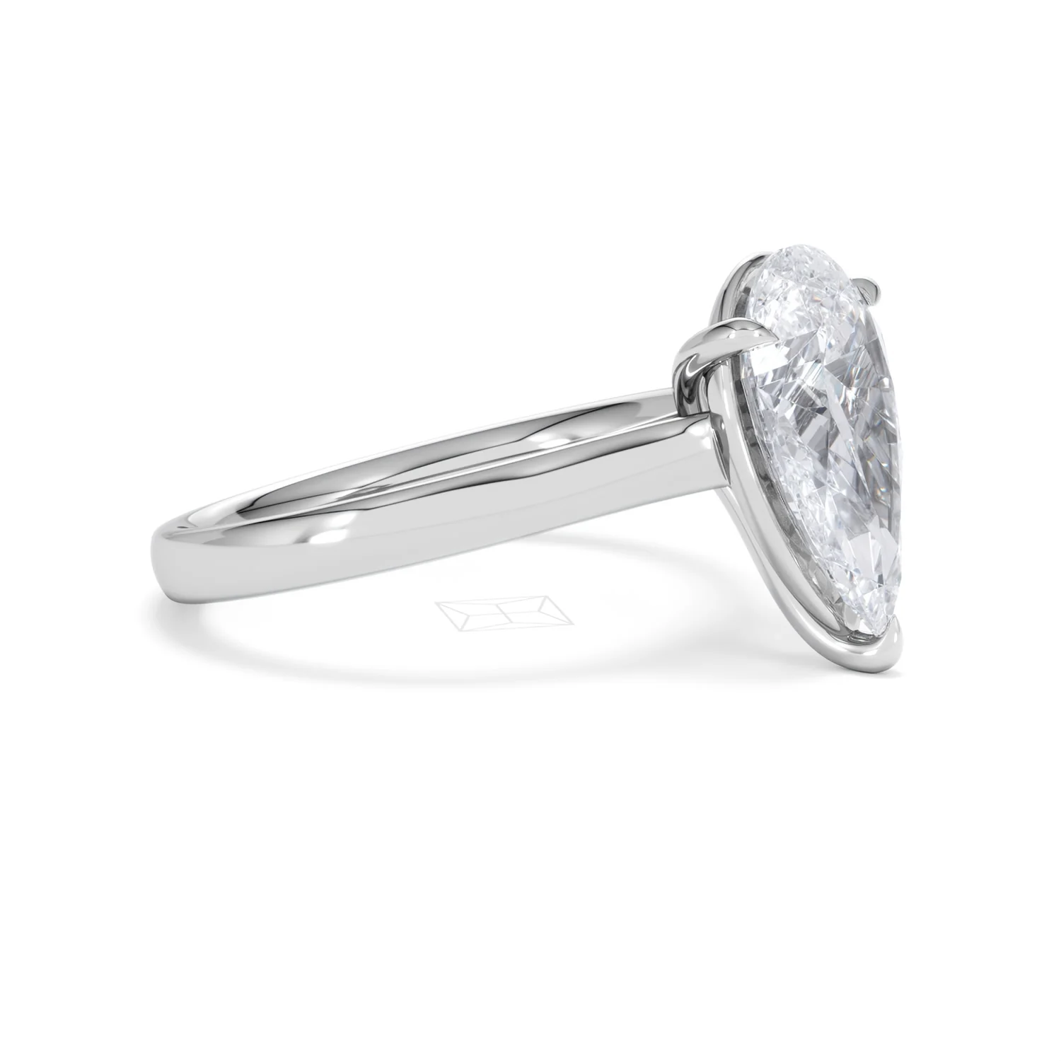 Amora Pear 3.00ct Lab Diamond Engagement Ring G/VS Set in Platinum - Image 21