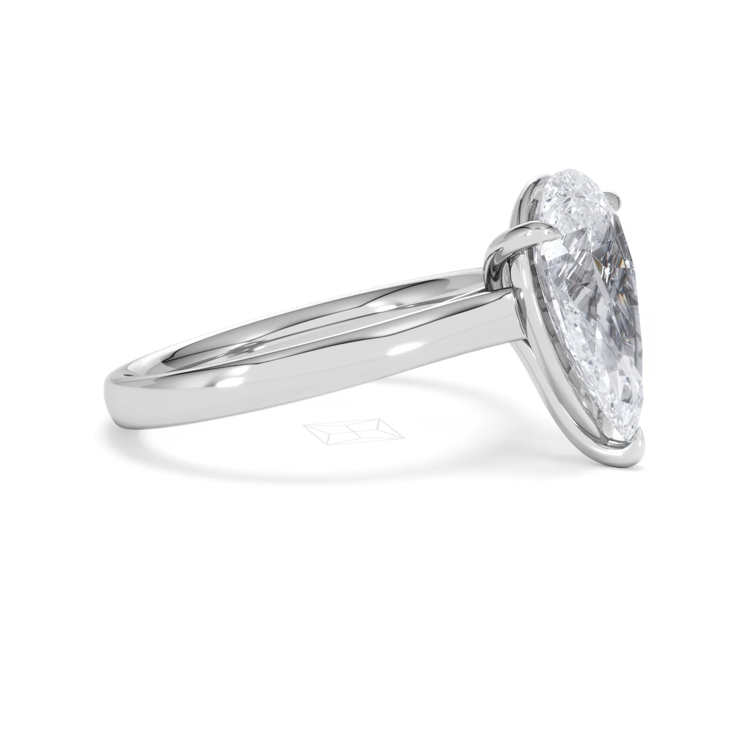 Amora Pear 3.00ct Lab Diamond Engagement Ring G/VS Set in Platinum - Image 22