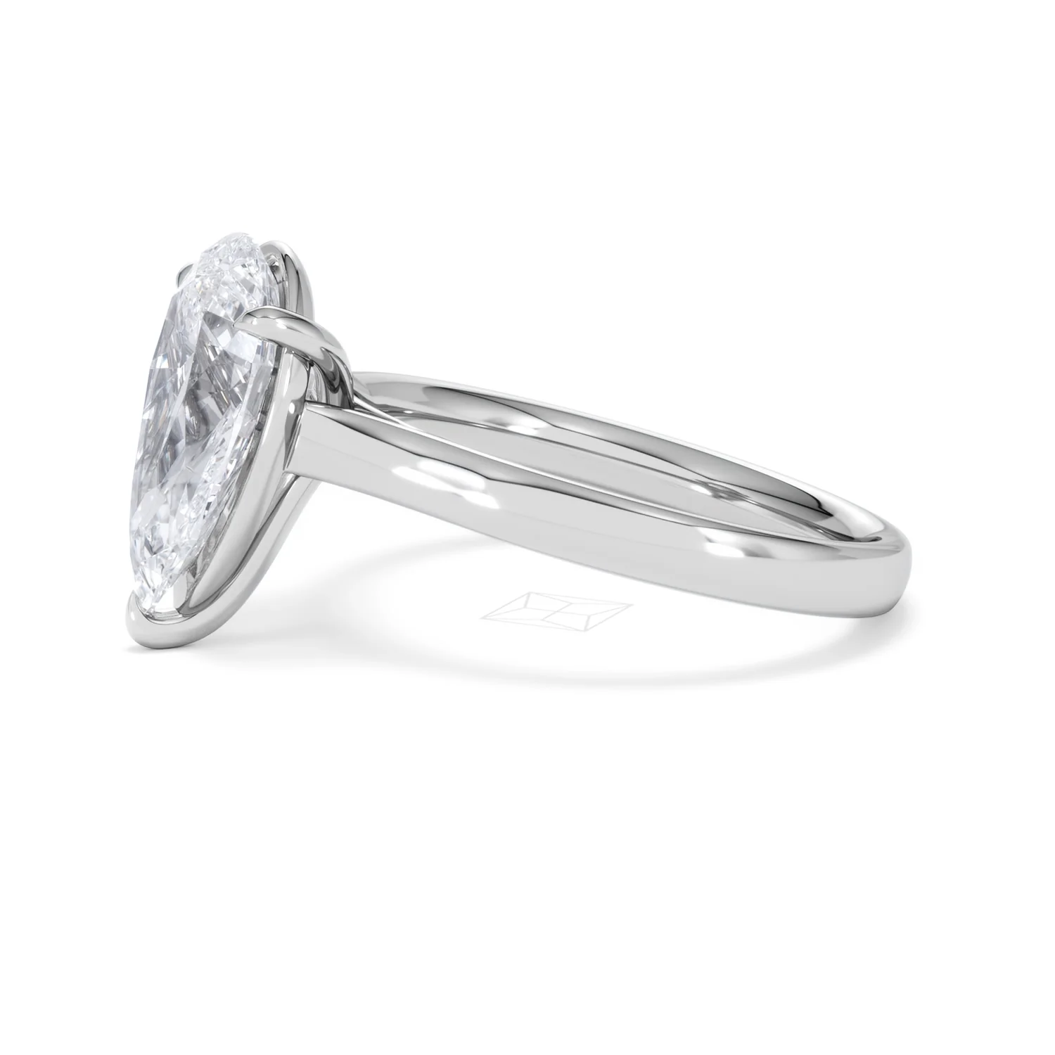 Amora Pear 3.00ct Lab Diamond Engagement Ring G/VS Set in Platinum - Image 72