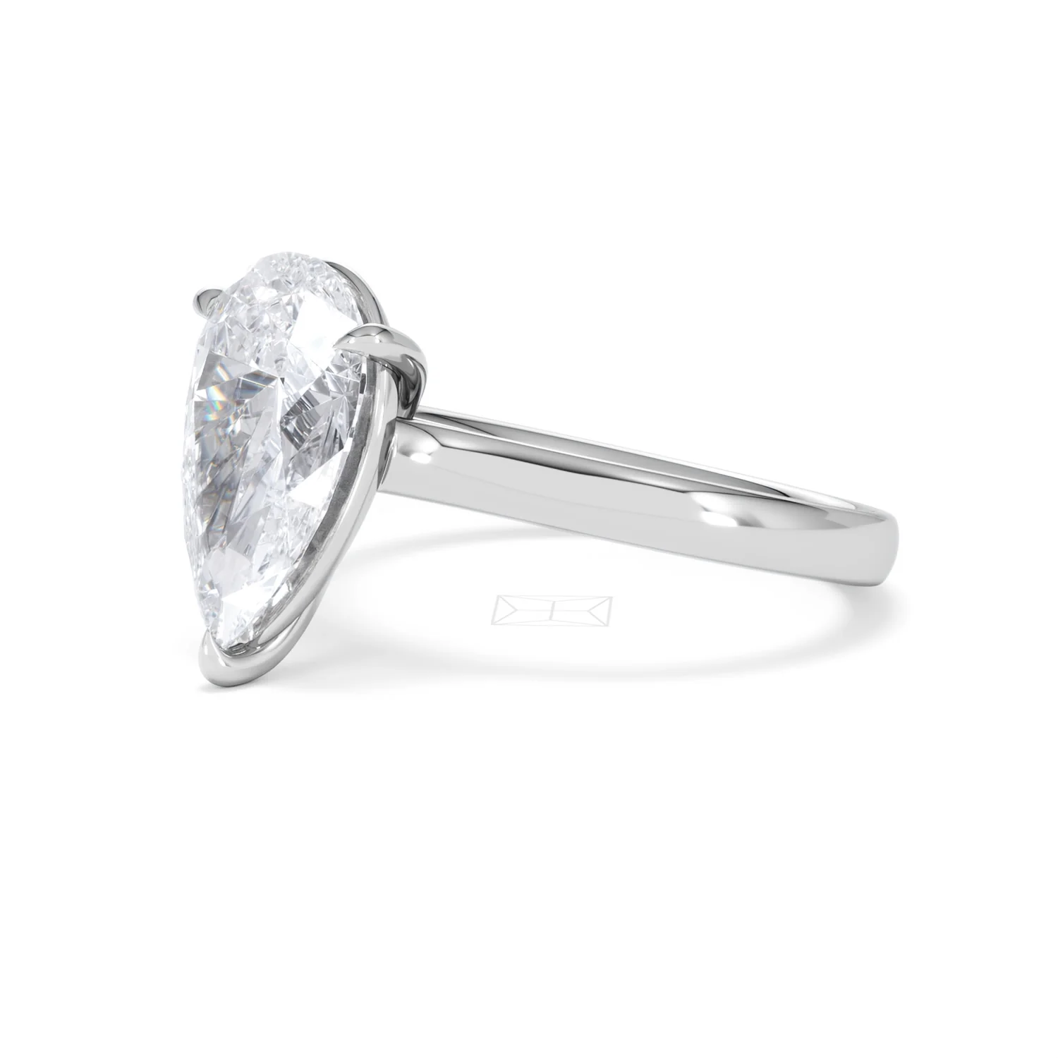 Amora Pear 3.00ct Lab Diamond Engagement Ring G/VS Set in Platinum - Image 77