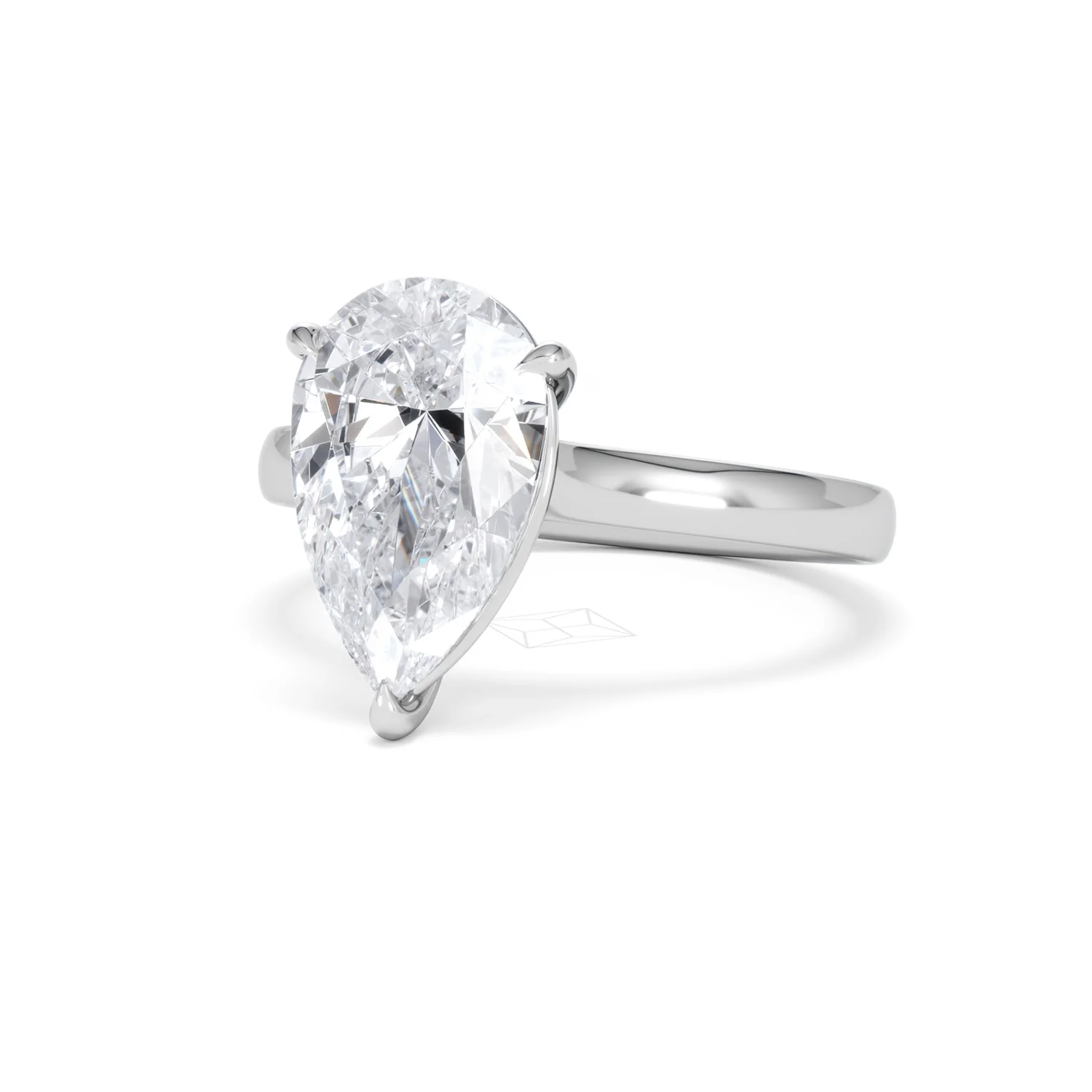 Amora Pear 3.00ct Lab Diamond Engagement Ring G/VS Set in Platinum - Image 83