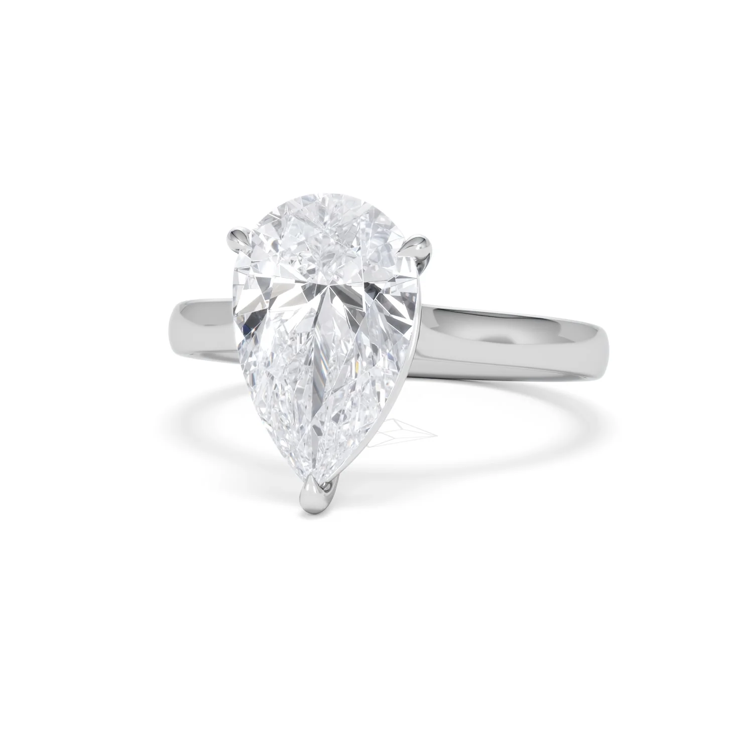Amora Pear 3.00ct Lab Diamond Engagement Ring G/VS Set in Platinum - Image 85