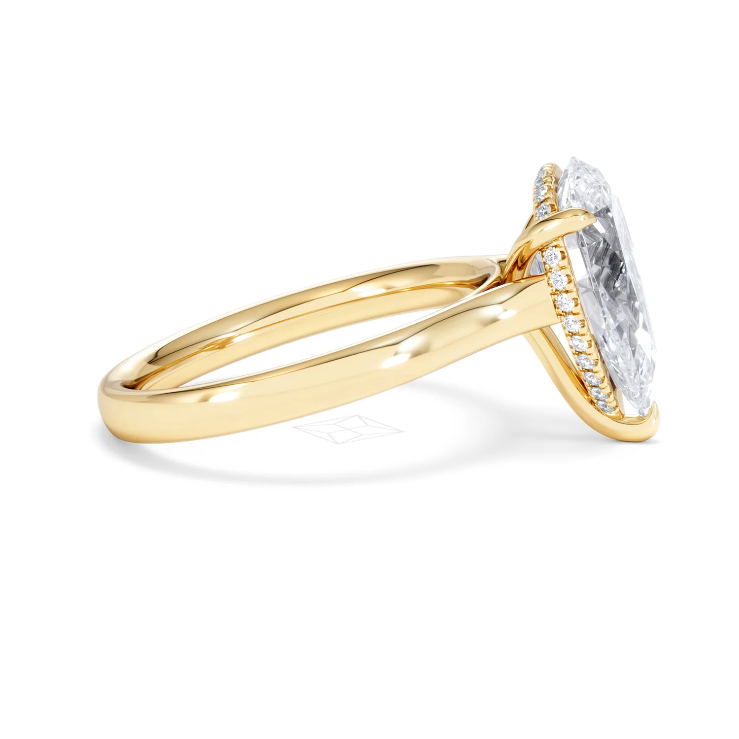 Amora Pear 3.11ct Hidden Halo Lab Diamond Engagement Ring G/VS Set in 18K Gold - Image 26