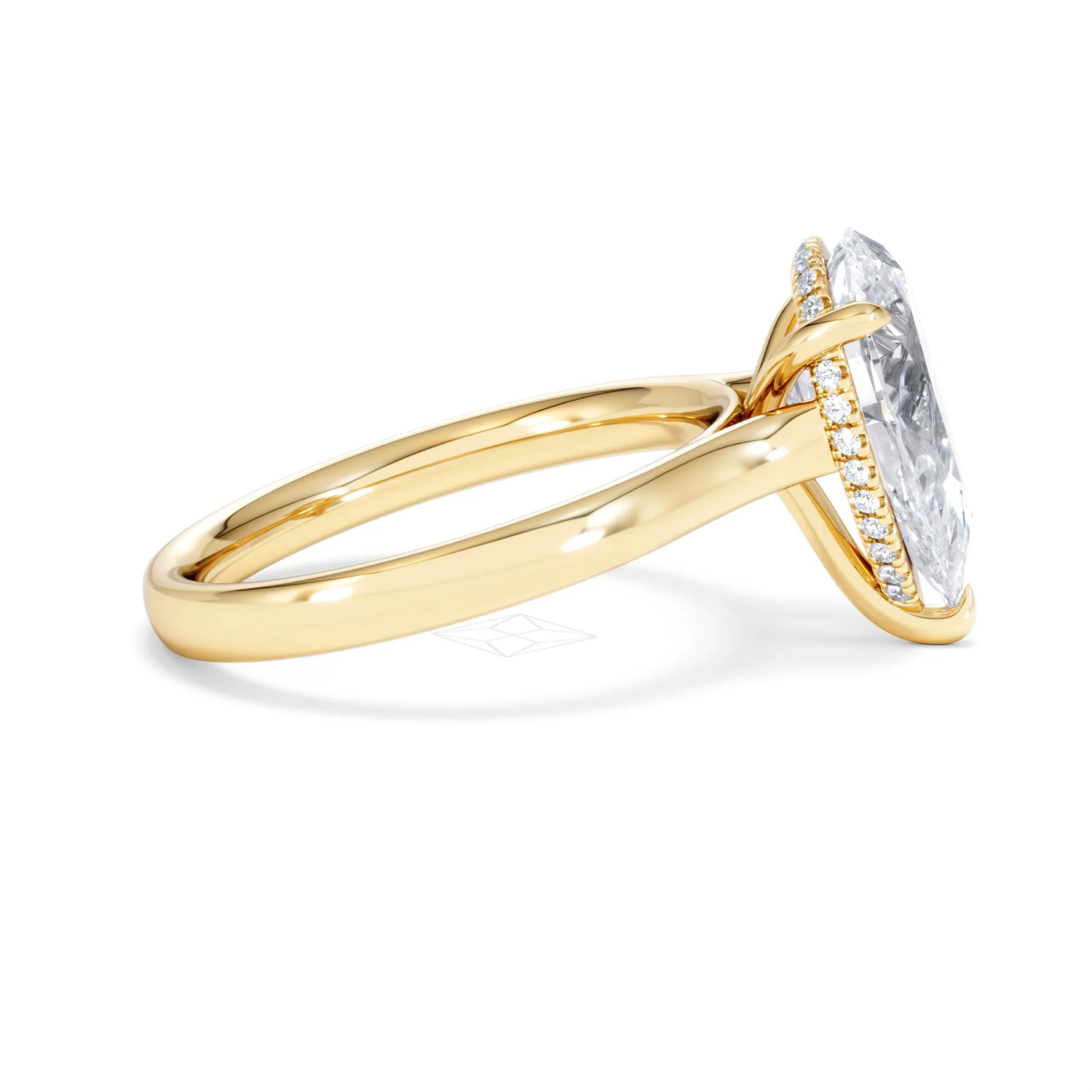 Amora Pear 3.11ct Hidden Halo Lab Diamond Engagement Ring G/VS Set in 18K Gold - Image 27