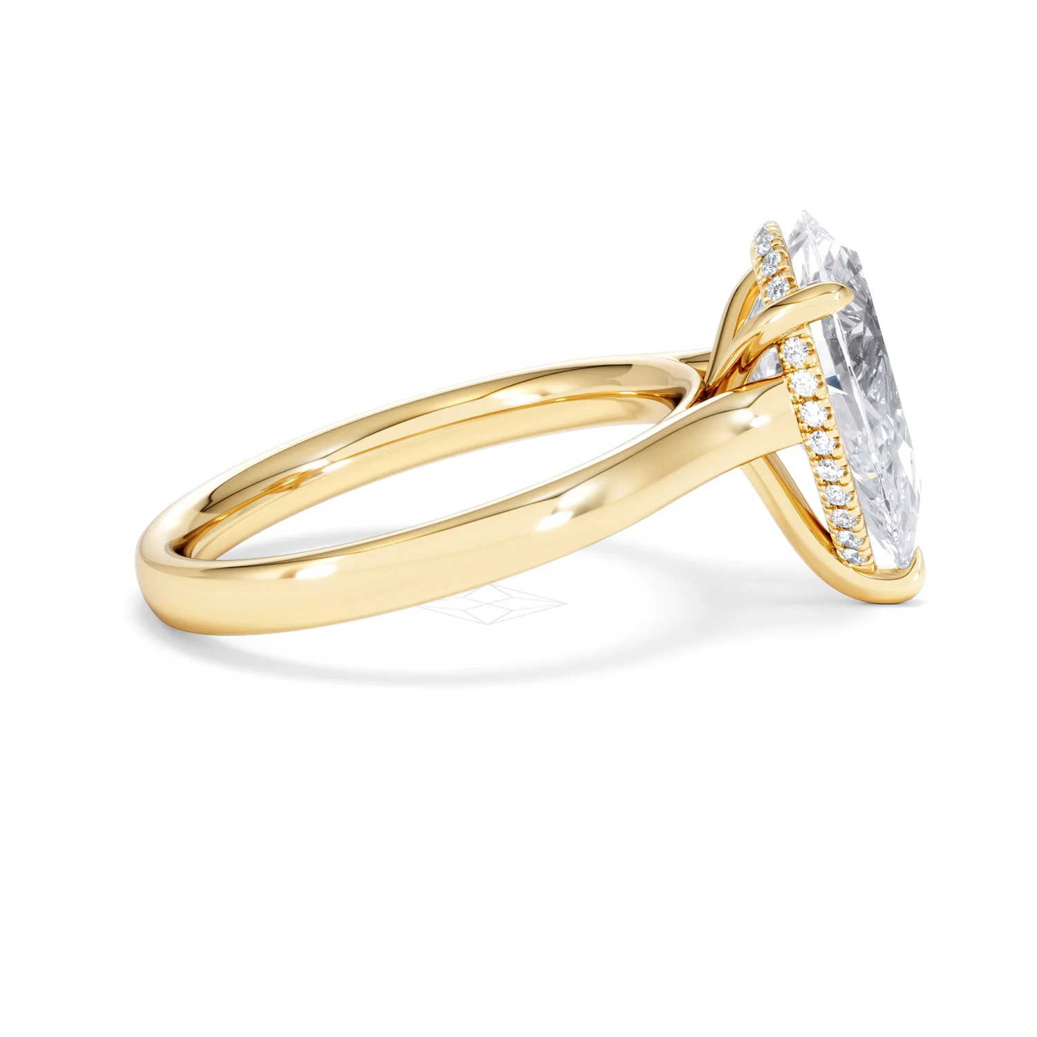 Amora Pear 3.11ct Hidden Halo Lab Diamond Engagement Ring G/VS Set in 18K Gold - Image 28