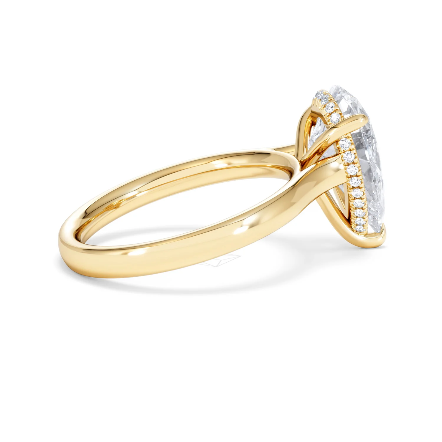 Amora Pear 3.11ct Hidden Halo Lab Diamond Engagement Ring G/VS Set in 18K Gold - Image 31