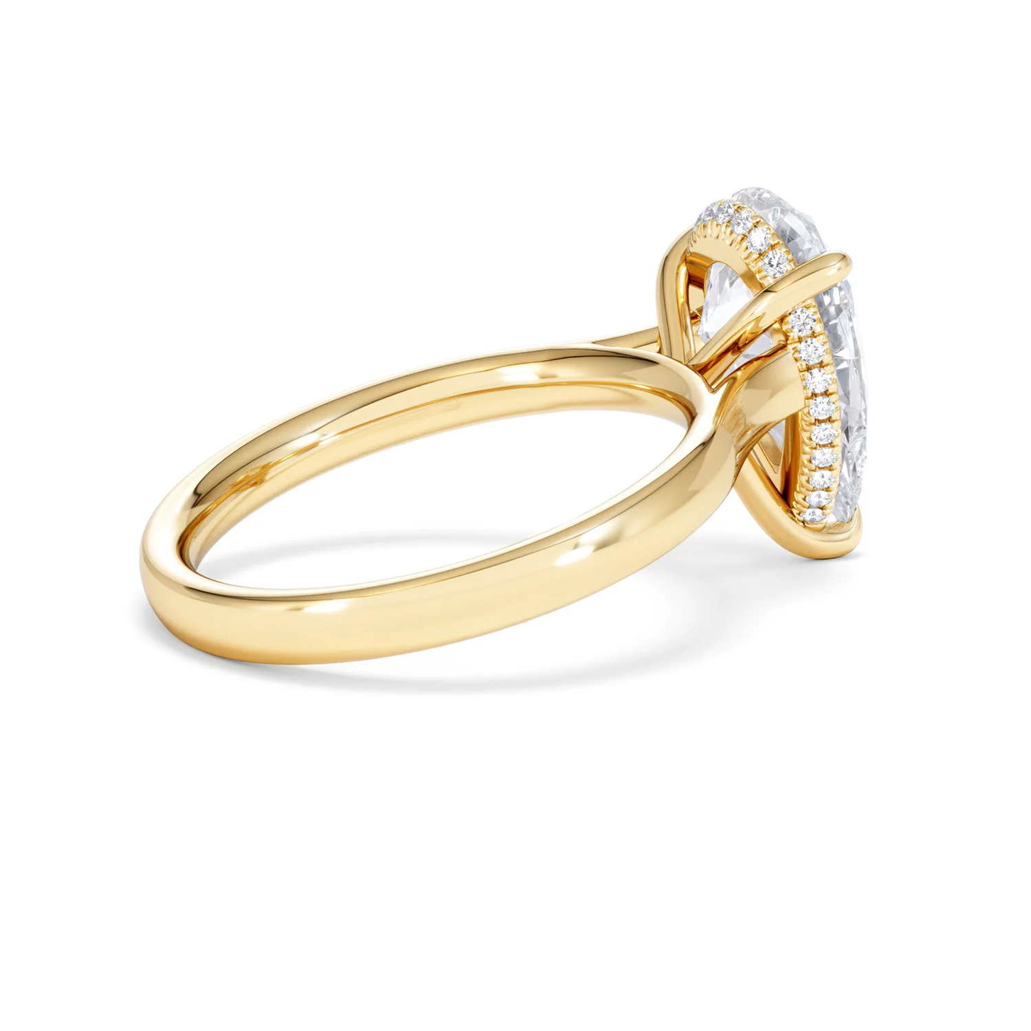 Amora Pear 3.11ct Hidden Halo Lab Diamond Engagement Ring G/VS Set in 18K Gold - Image 34