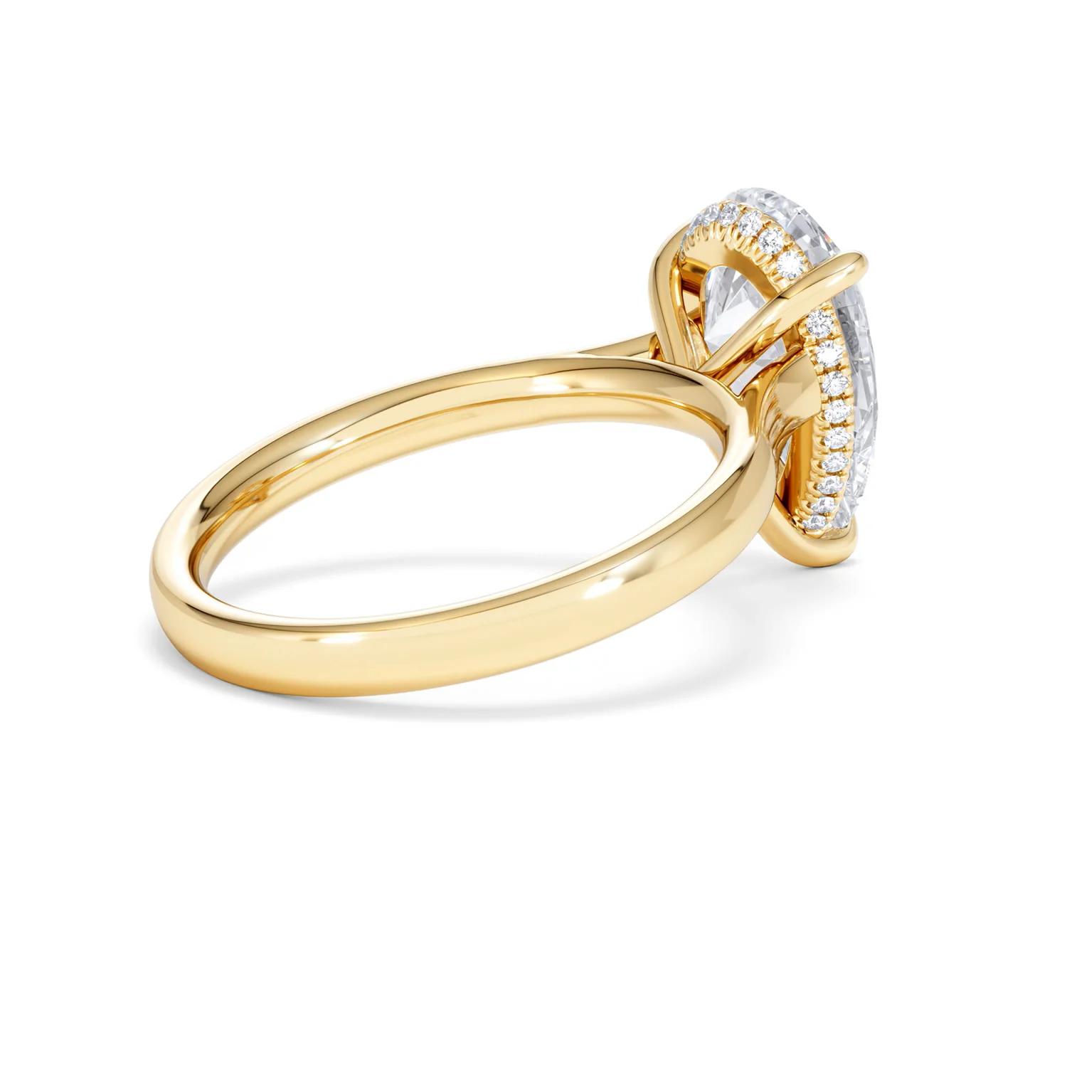 Amora Pear 3.11ct Hidden Halo Lab Diamond Engagement Ring G/VS Set in 18K Gold - Image 36