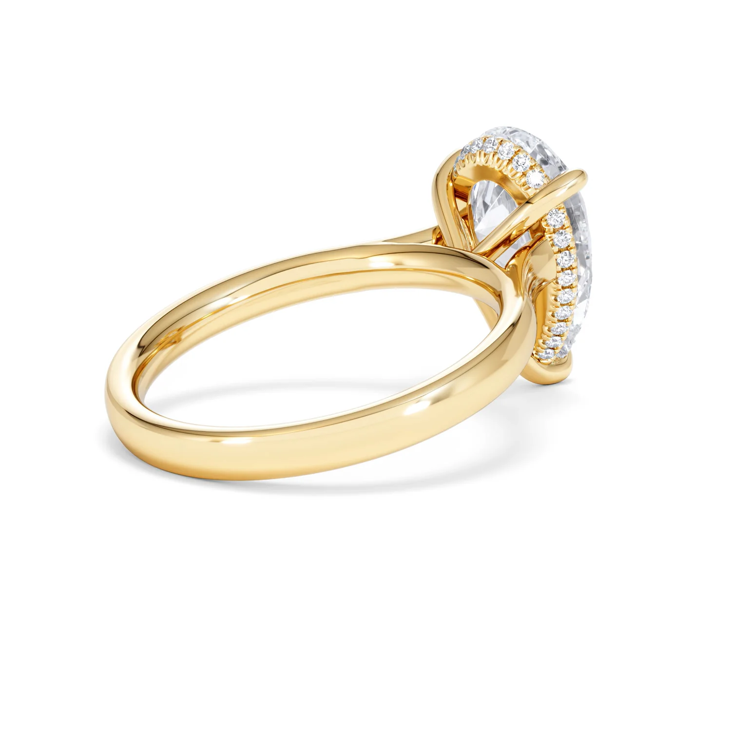 Amora Pear 3.11ct Hidden Halo Lab Diamond Engagement Ring G/VS Set in 18K Gold - Image 37