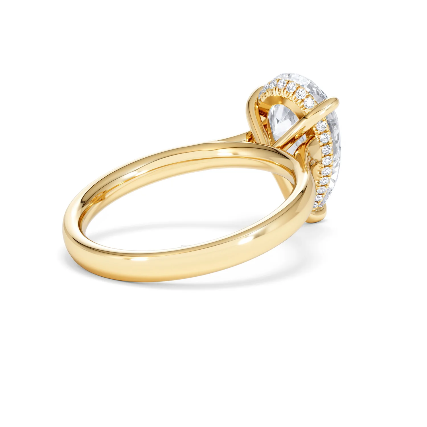 Amora Pear 3.11ct Hidden Halo Lab Diamond Engagement Ring G/VS Set in 18K Gold - Image 38