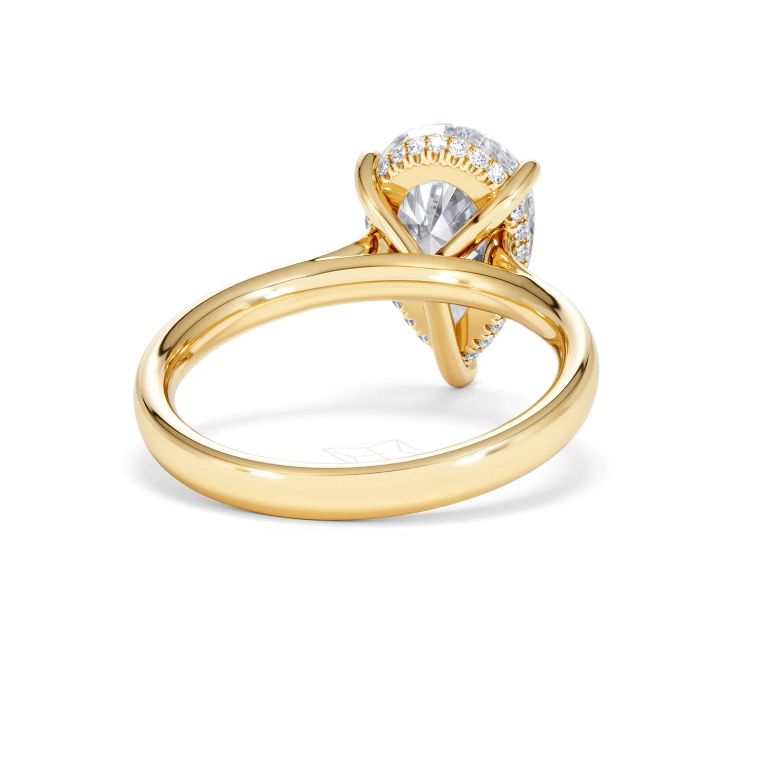 Amora Pear 3.11ct Hidden Halo Lab Diamond Engagement Ring G/VS Set in 18K Gold - Image 44
