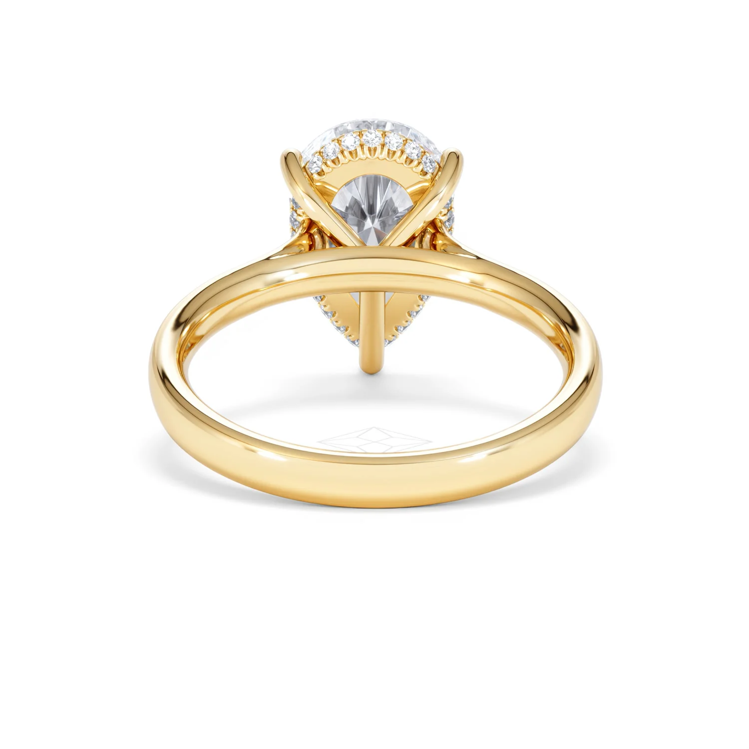 Amora Pear 3.11ct Hidden Halo Lab Diamond Engagement Ring G/VS Set in 18K Gold - Image 48
