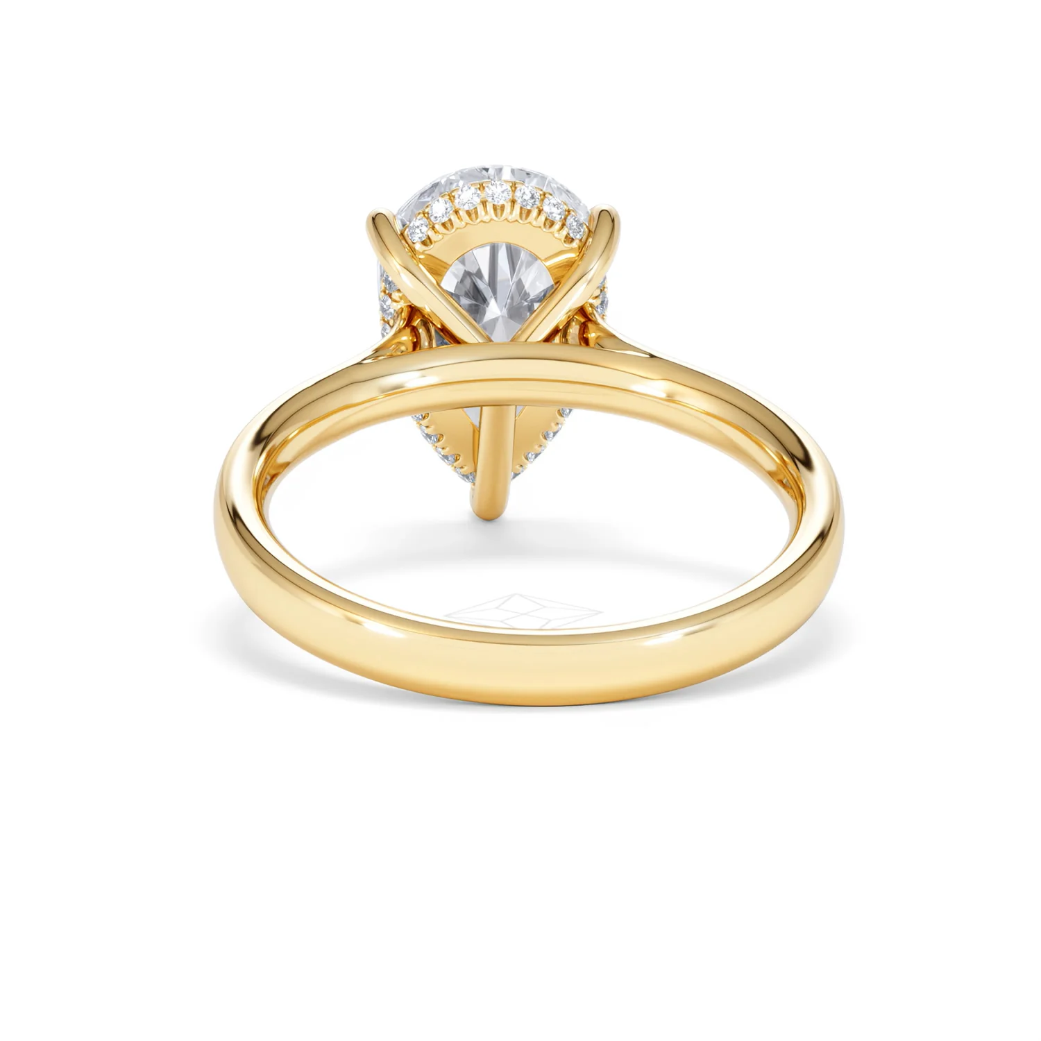 Amora Pear 3.11ct Hidden Halo Lab Diamond Engagement Ring G/VS Set in 18K Gold - Image 49