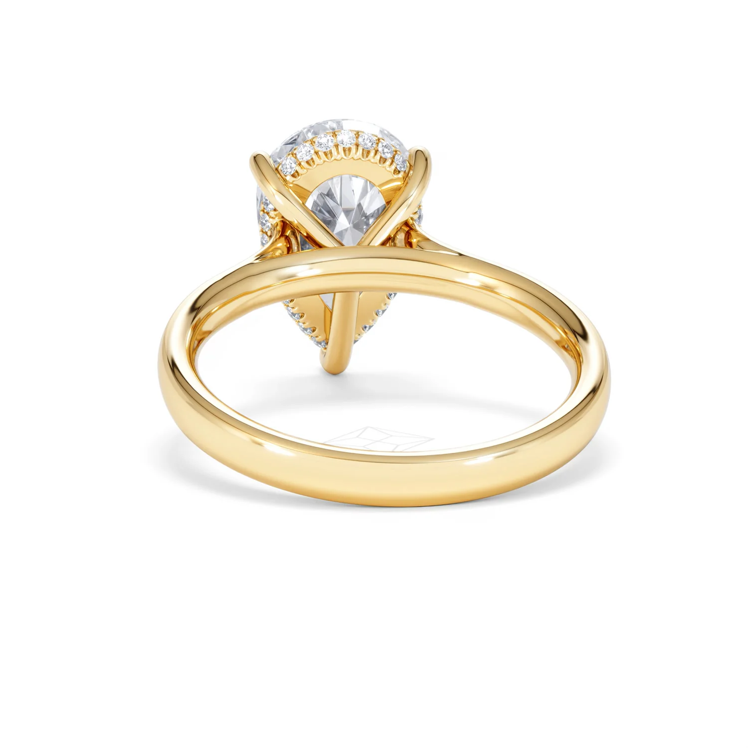 Amora Pear 3.11ct Hidden Halo Lab Diamond Engagement Ring G/VS Set in 18K Gold - Image 50